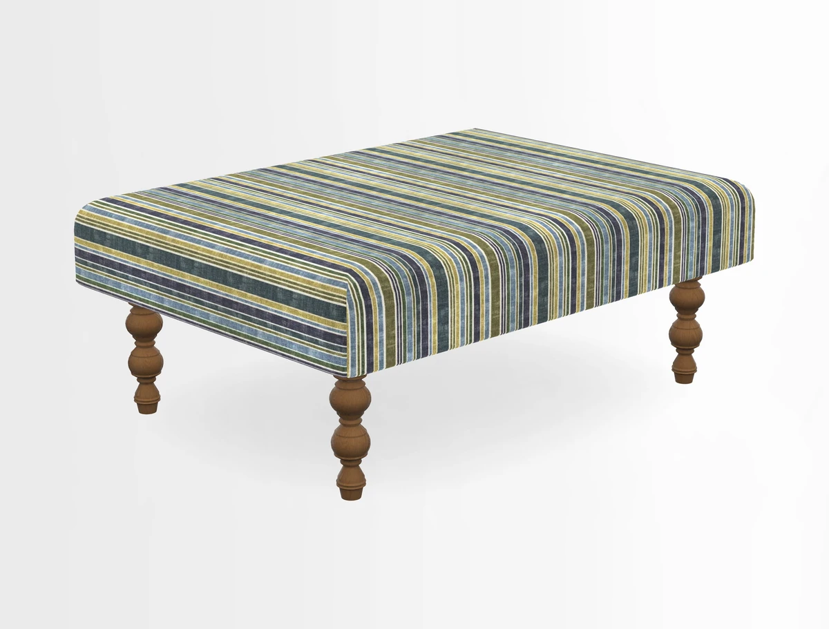 Porthallow Footstool in V&A Threads of India Sulawesi Splendour Indra Winter