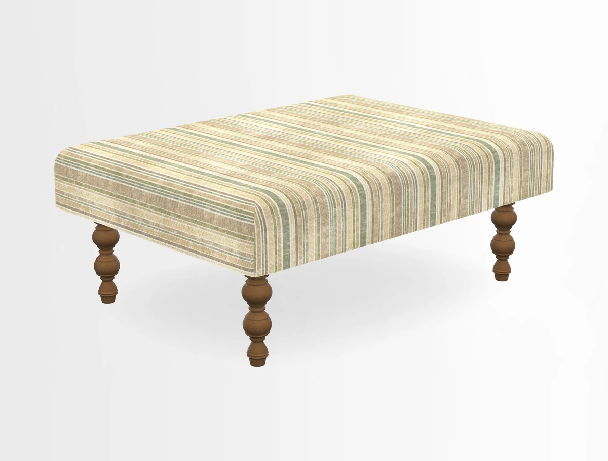 Porthallow Footstool in V&A Threads of India Sulawesi Splendour Indra Winter