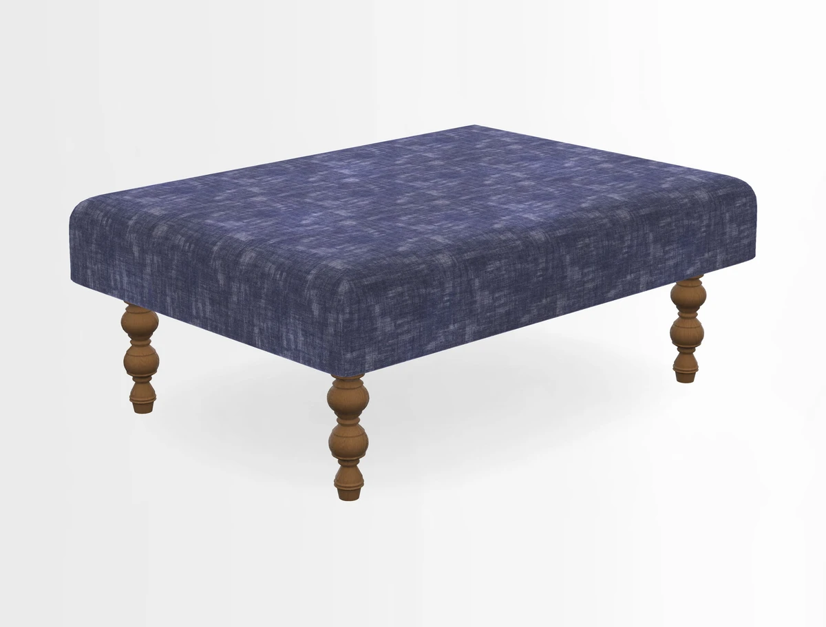 Porthallow Footstool in V&A Threads of India Sulawesi Splendour Indra Winter