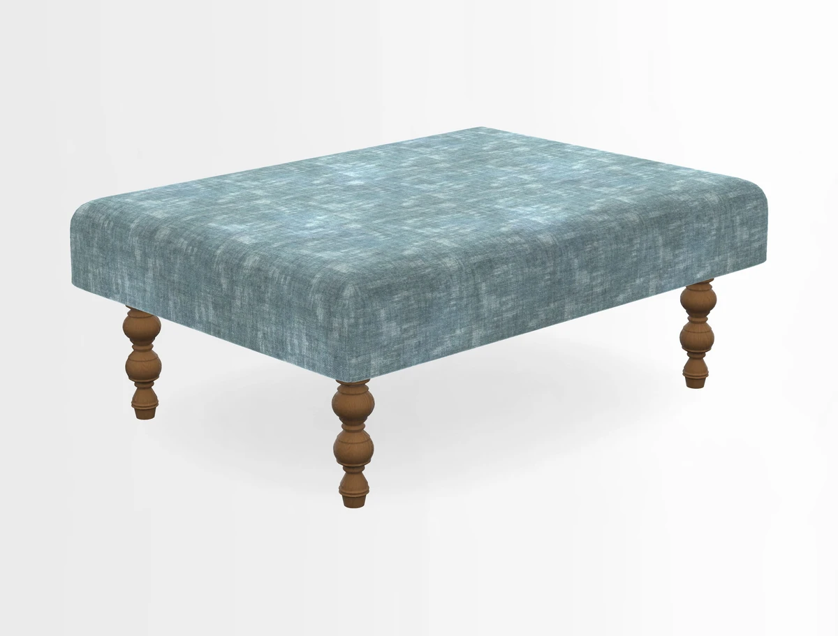Porthallow Footstool in V&A Threads of India Sulawesi Splendour Indra Winter