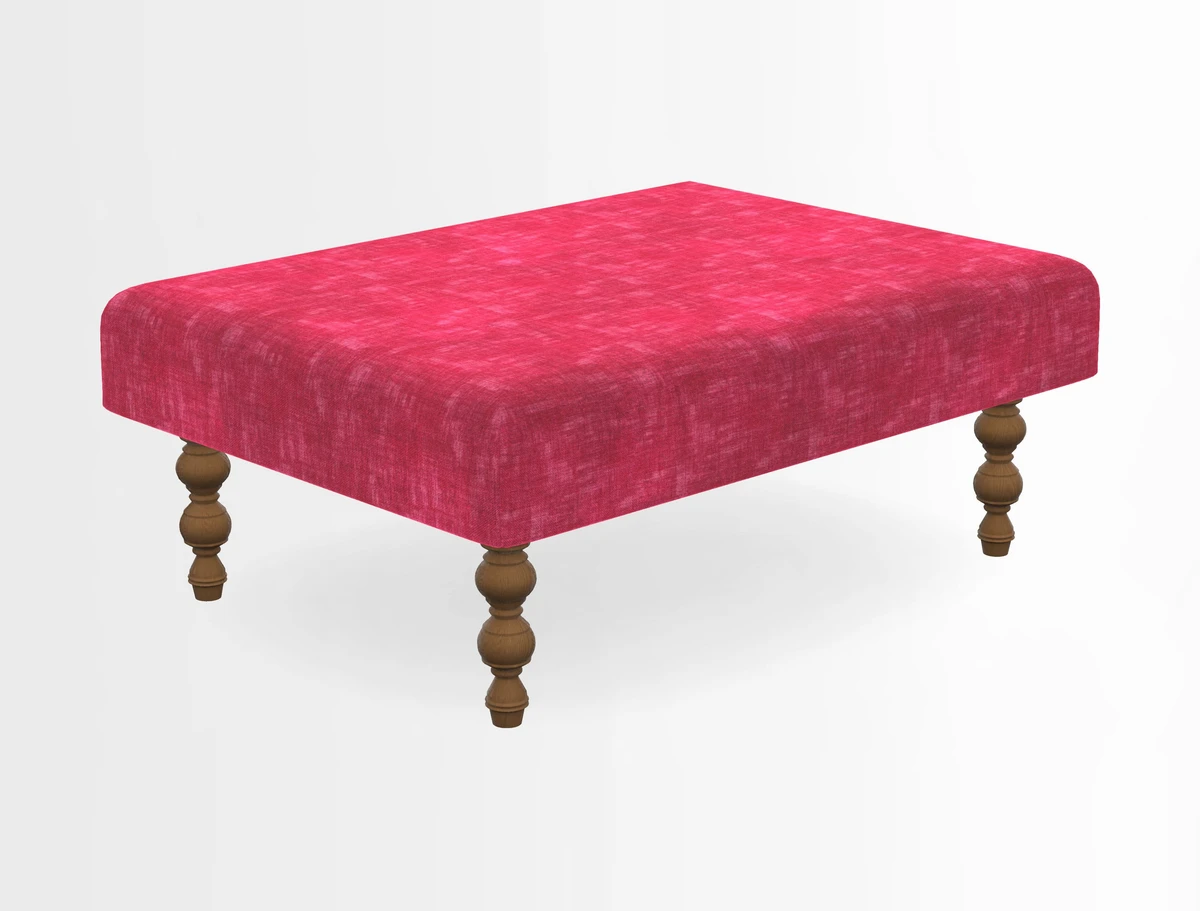Porthallow Footstool in V&A Threads of India Sulawesi Splendour Indra Winter