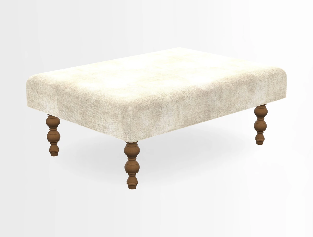 Porthallow Footstool in V&A Threads of India Sulawesi Splendour Indra Winter