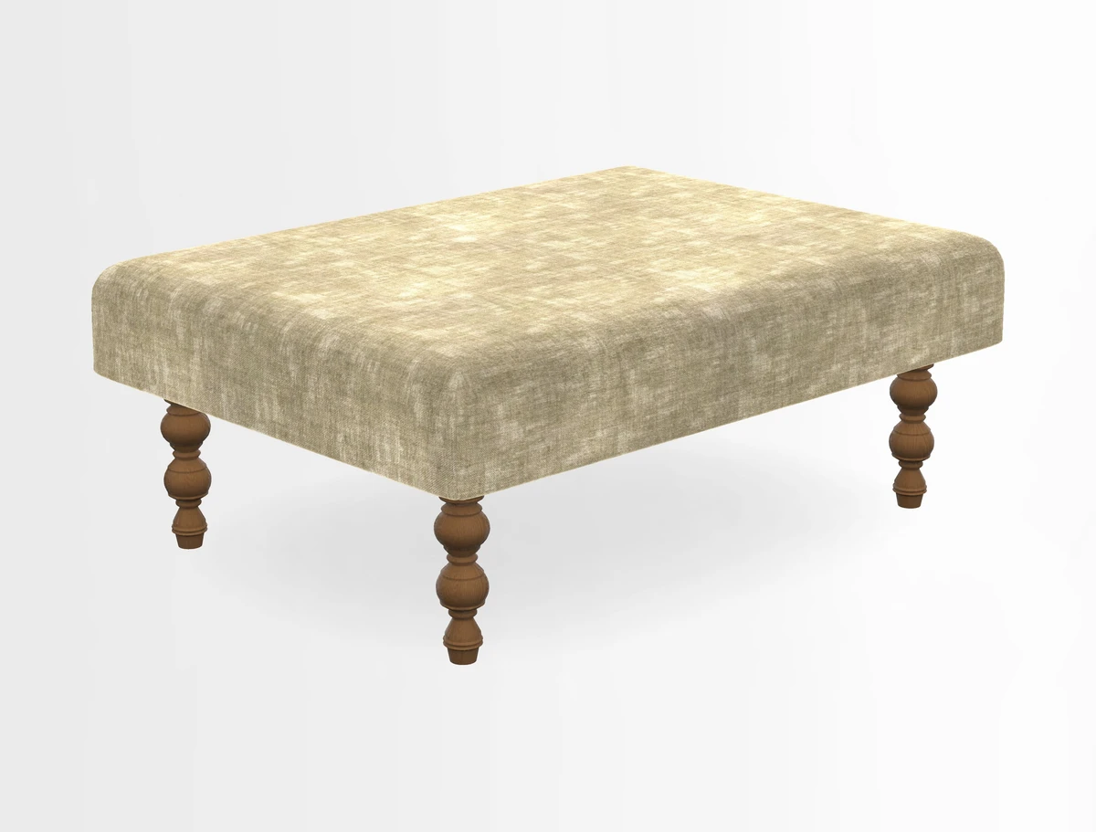 Porthallow Footstool in V&A Threads of India Sulawesi Splendour Indra Winter