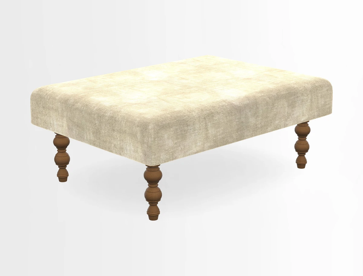 Porthallow Footstool in V&A Threads of India Sulawesi Splendour Indra Winter