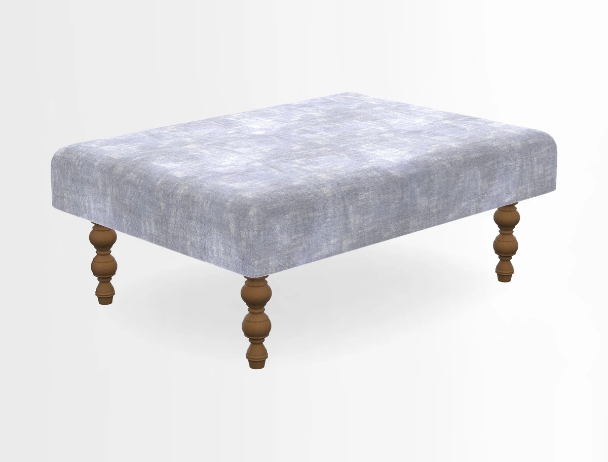 Porthallow Footstool in V&A Threads of India Sulawesi Splendour Indra Winter
