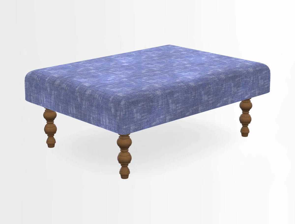 Porthallow Footstool in V&A Threads of India Sulawesi Splendour Indra Winter