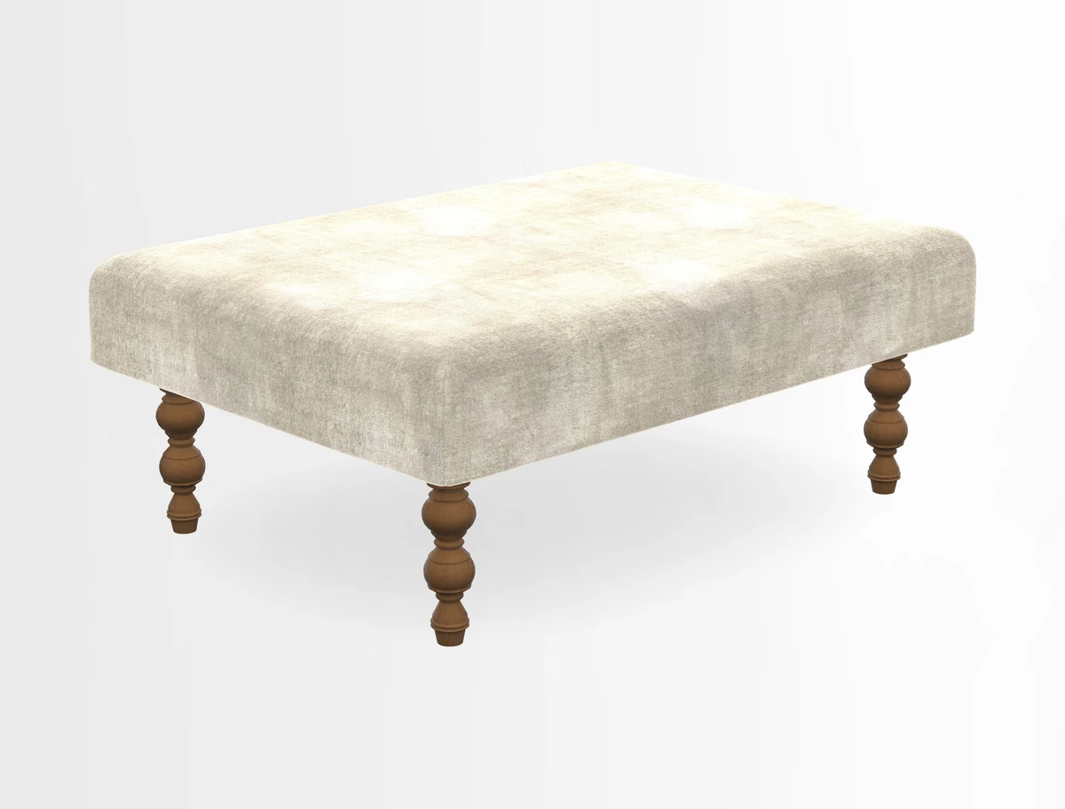 Porthallow Footstool in V&A Threads of India Sulawesi Splendour Indra Winter