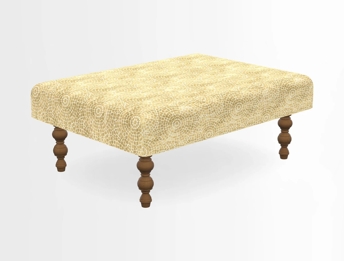 Porthallow Footstool in V&A Threads of India Sulawesi Splendour Indra Winter