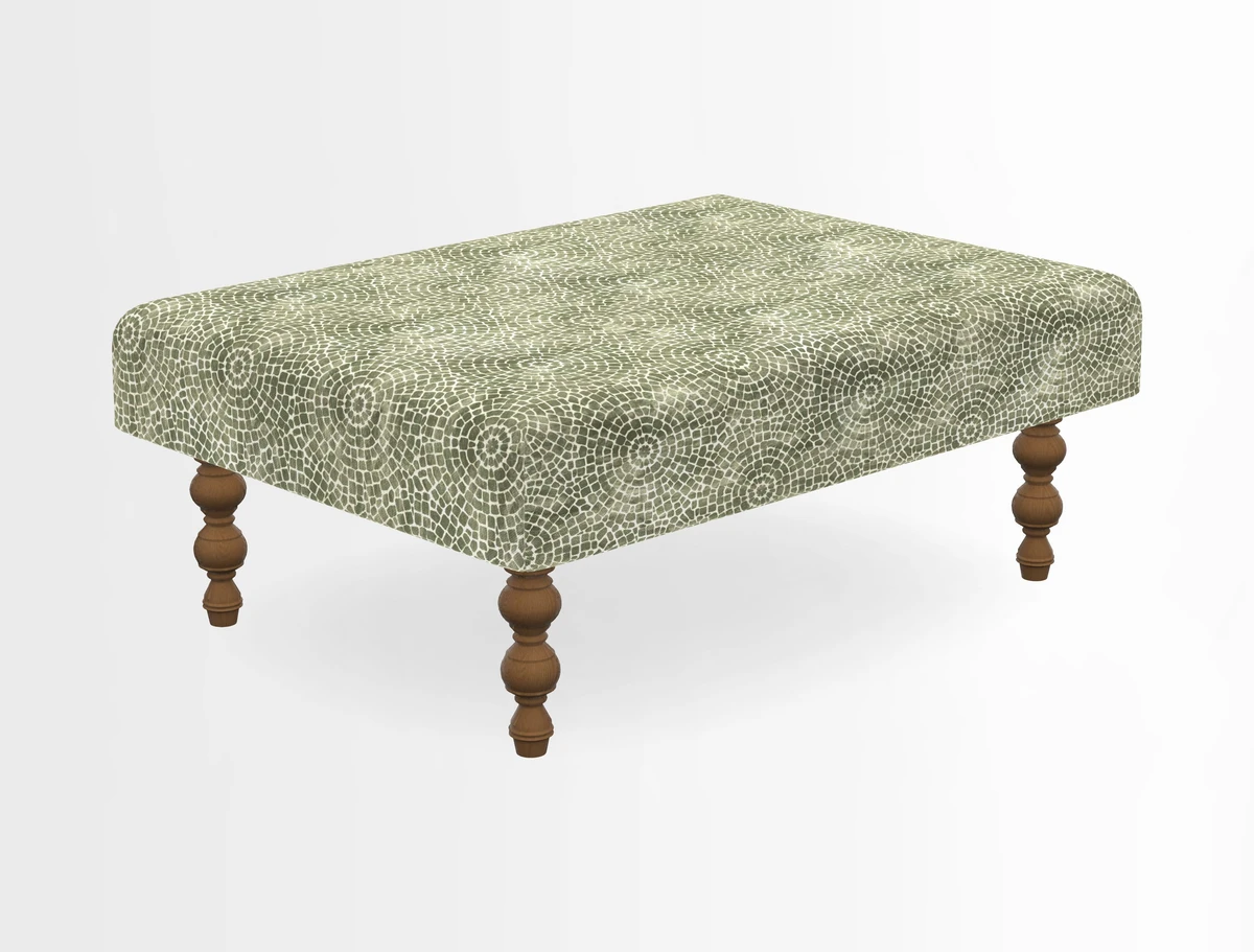 Porthallow Footstool in V&A Threads of India Sulawesi Splendour Indra Winter