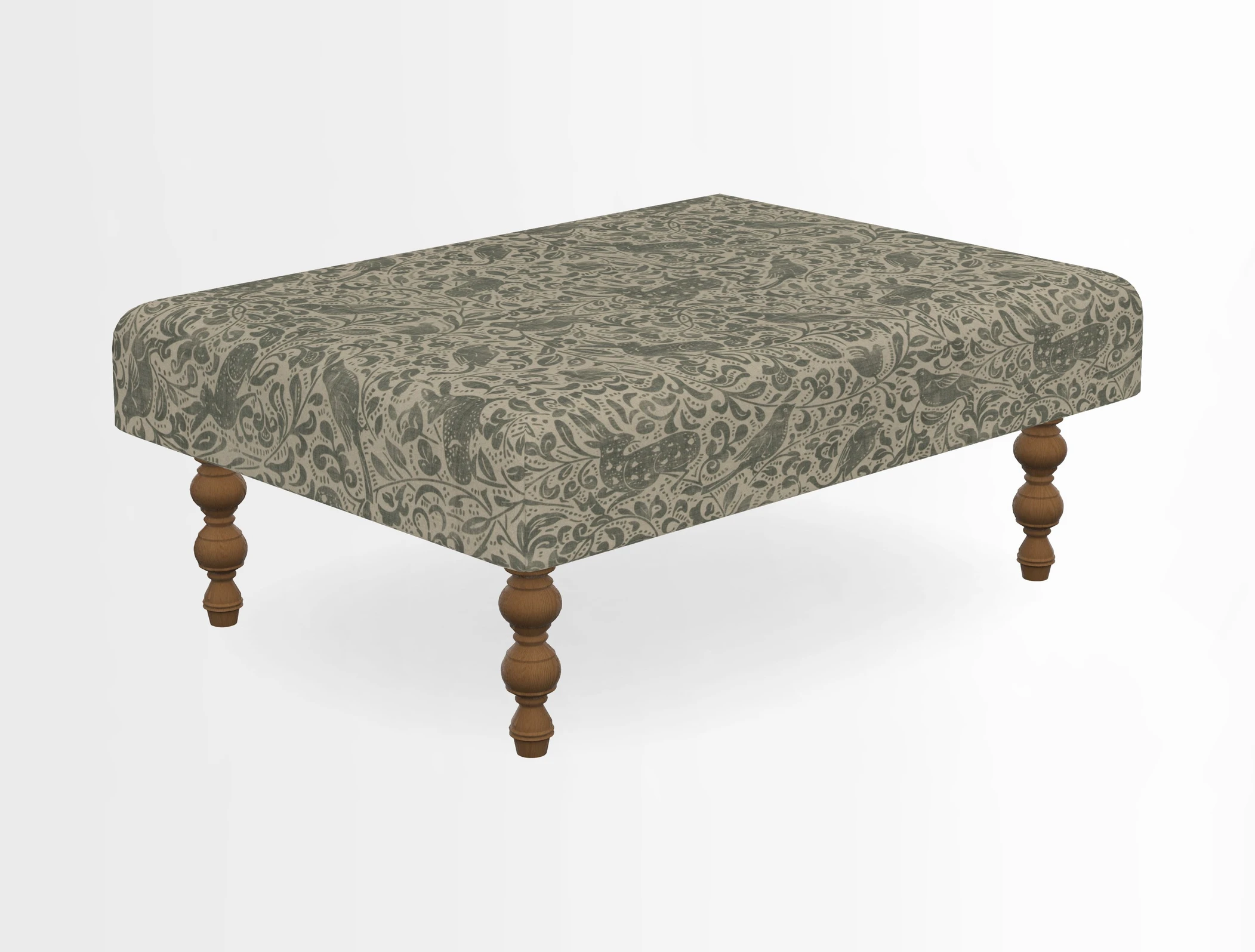 Porthallow Footstool in V&A Threads of India Sulawesi Splendour Indra Winter