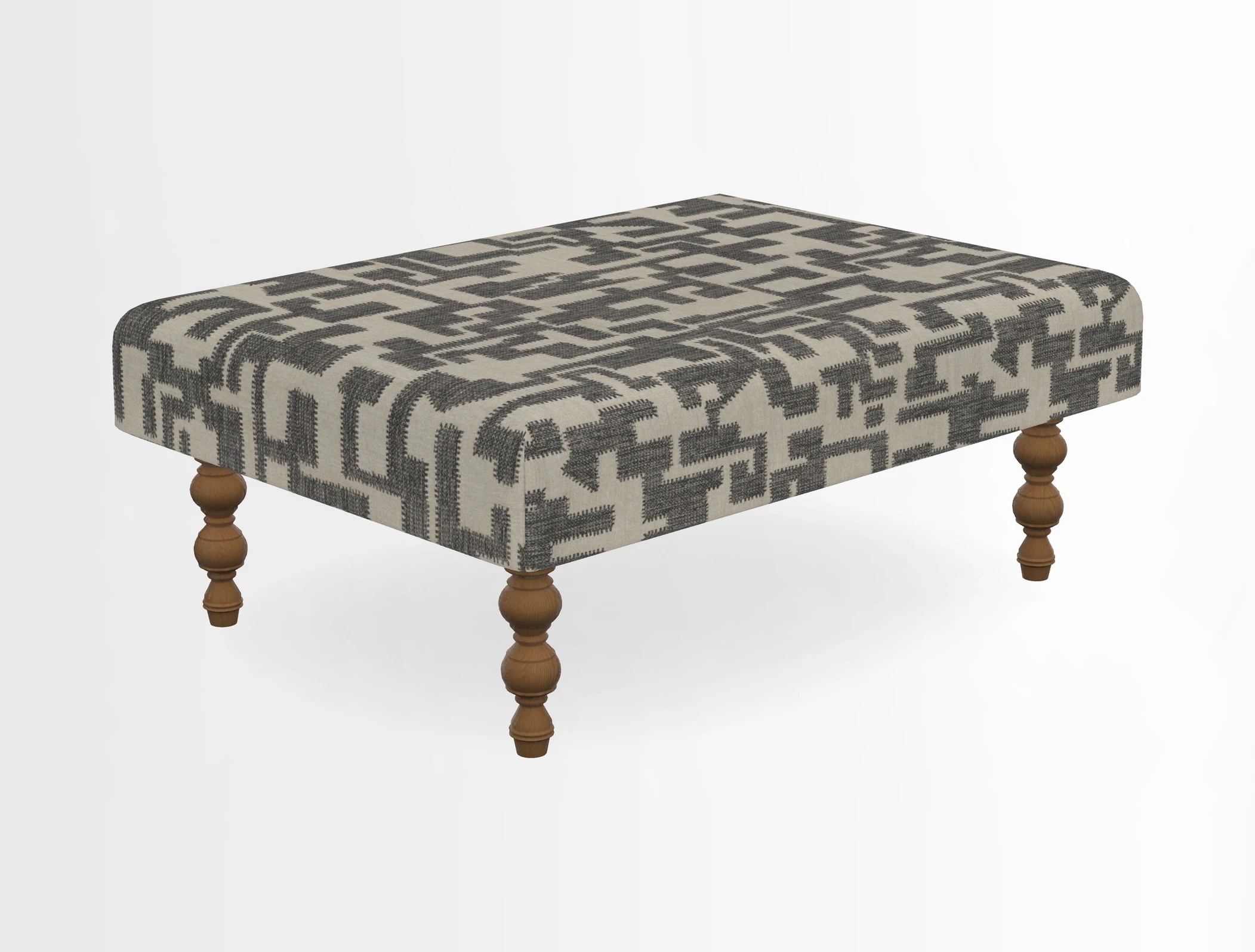 Porthallow Footstool in V&A Threads of India Sulawesi Splendour Indra Winter
