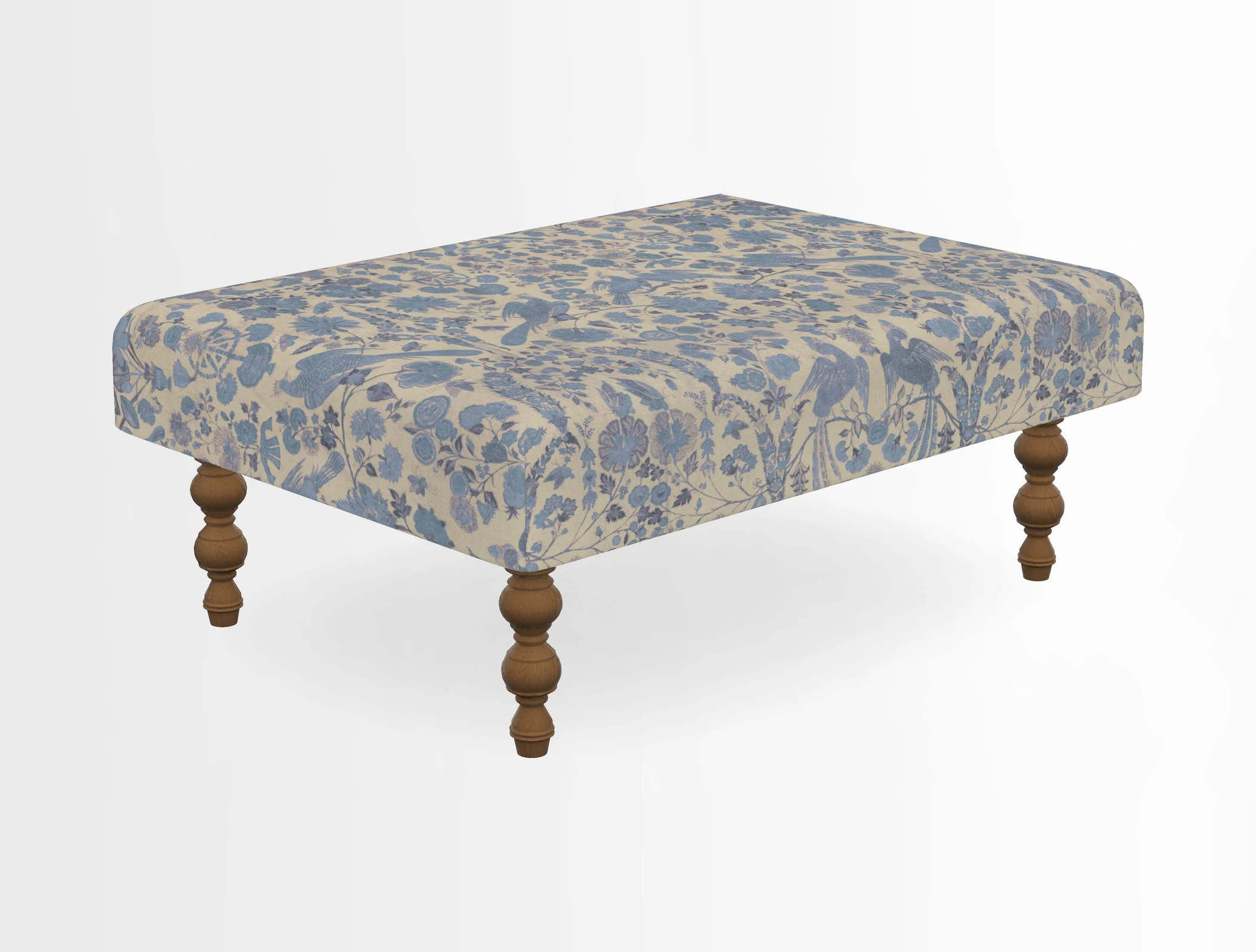 Porthallow Footstool in V&A Threads of India Sulawesi Splendour Indra Winter
