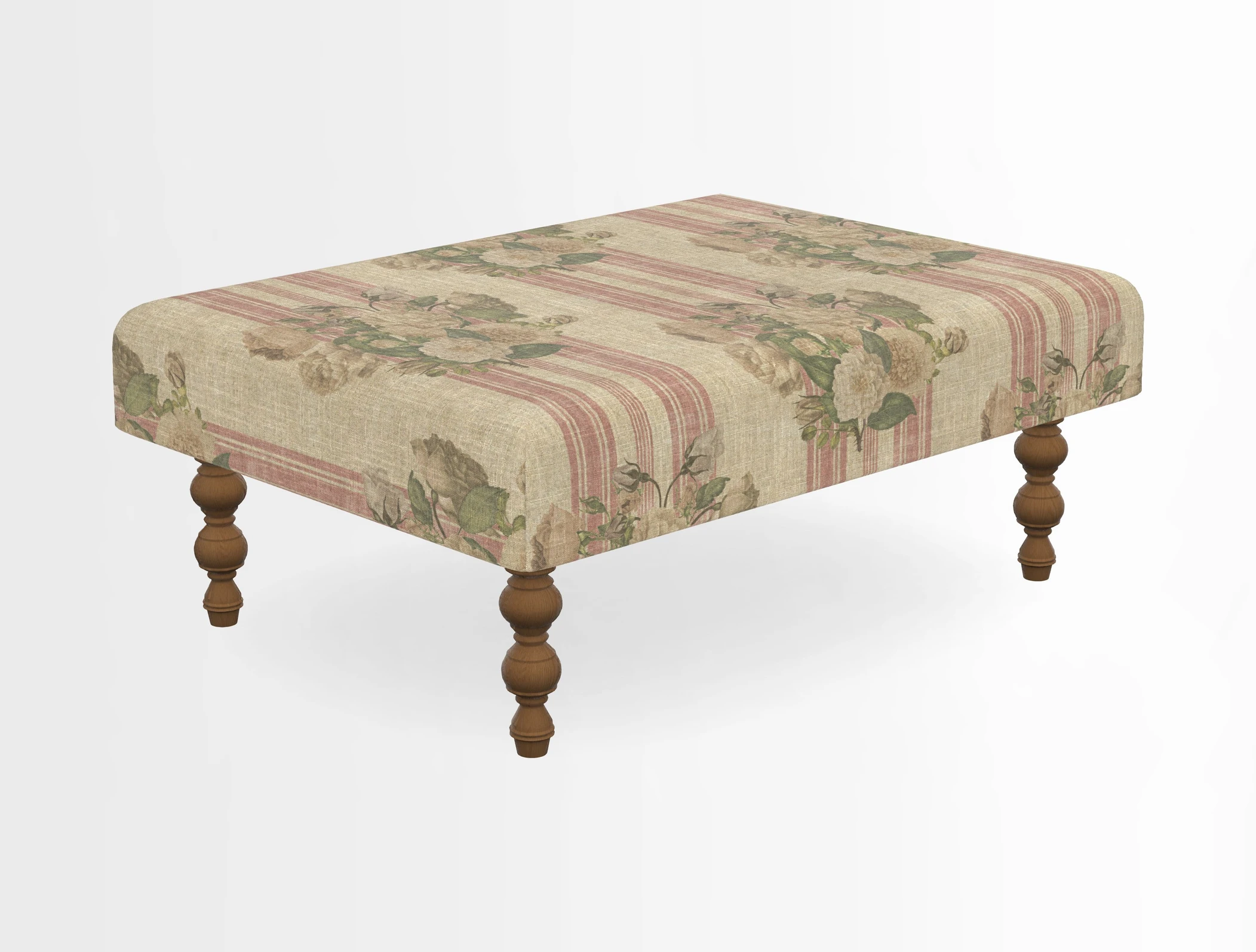 Porthallow Footstool in V&A Threads of India Sulawesi Splendour Indra Winter