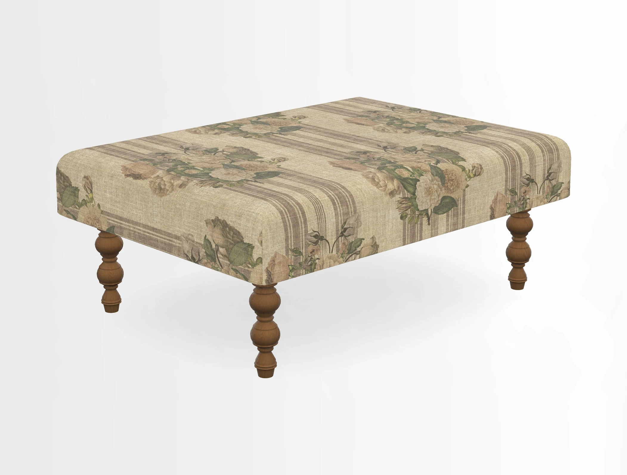 Porthallow Footstool in V&A Threads of India Sulawesi Splendour Indra Winter
