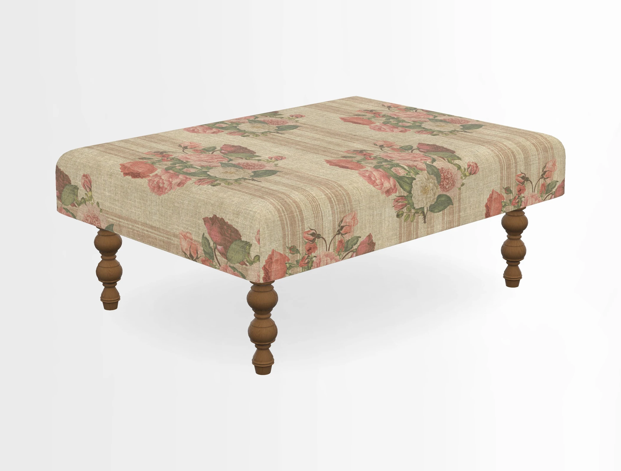 Porthallow Footstool in V&A Threads of India Sulawesi Splendour Indra Winter