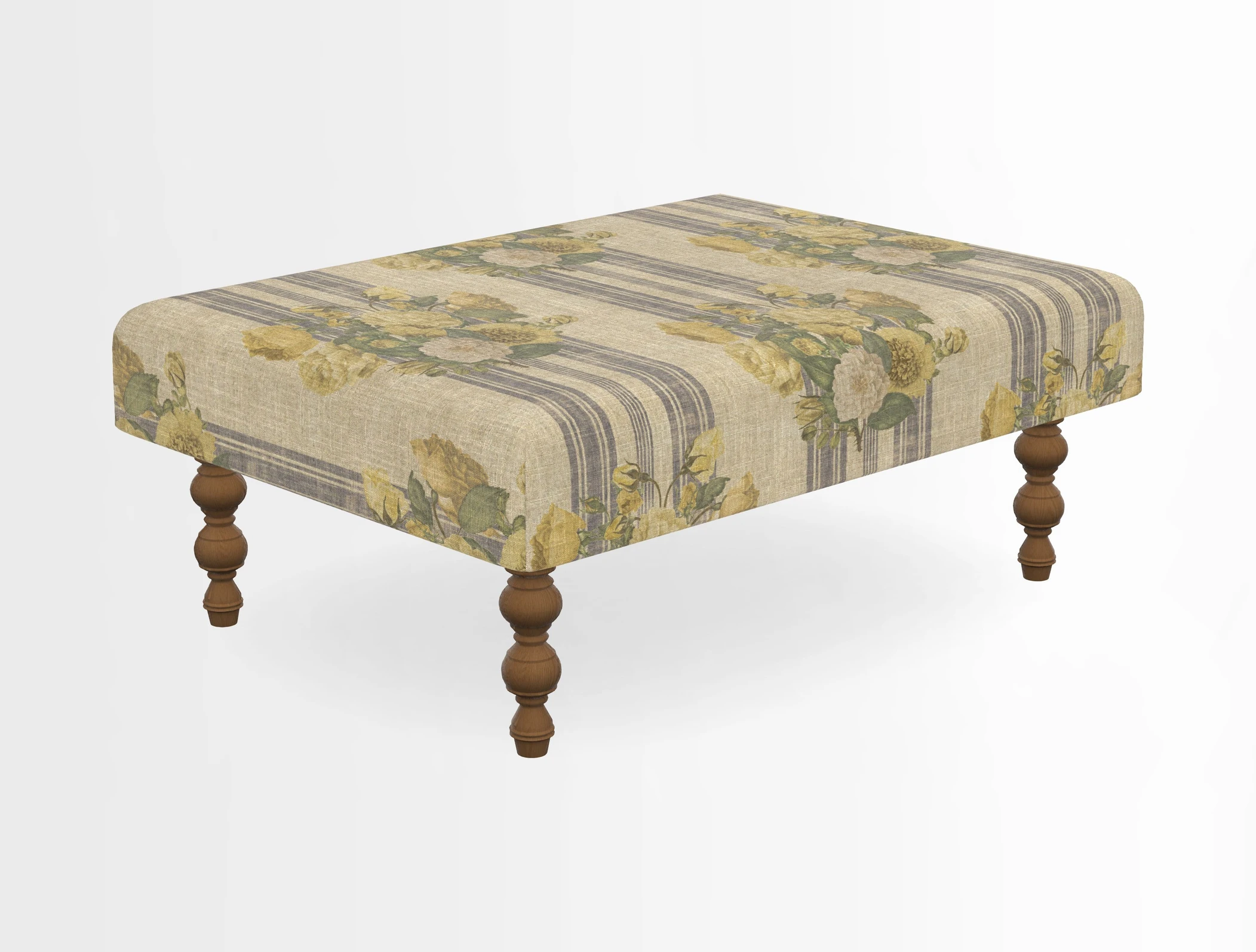 Porthallow Footstool in V&A Threads of India Sulawesi Splendour Indra Winter