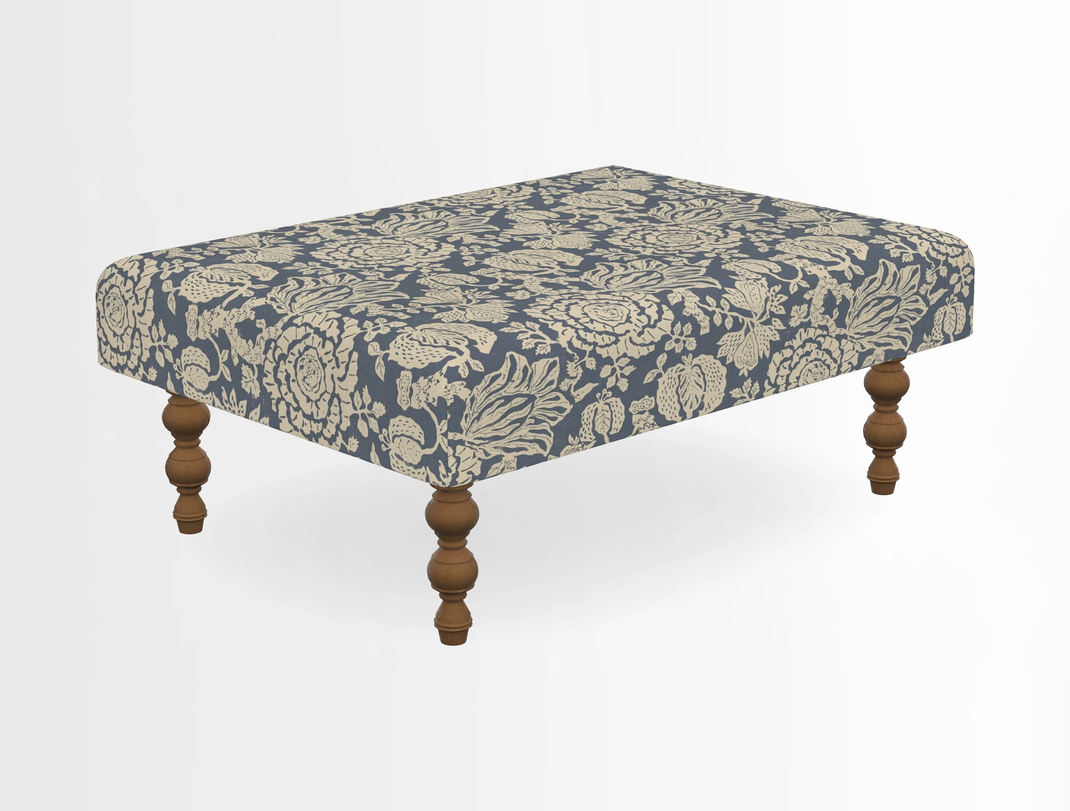 Porthallow Footstool in V&A Threads of India Sulawesi Splendour Indra Winter