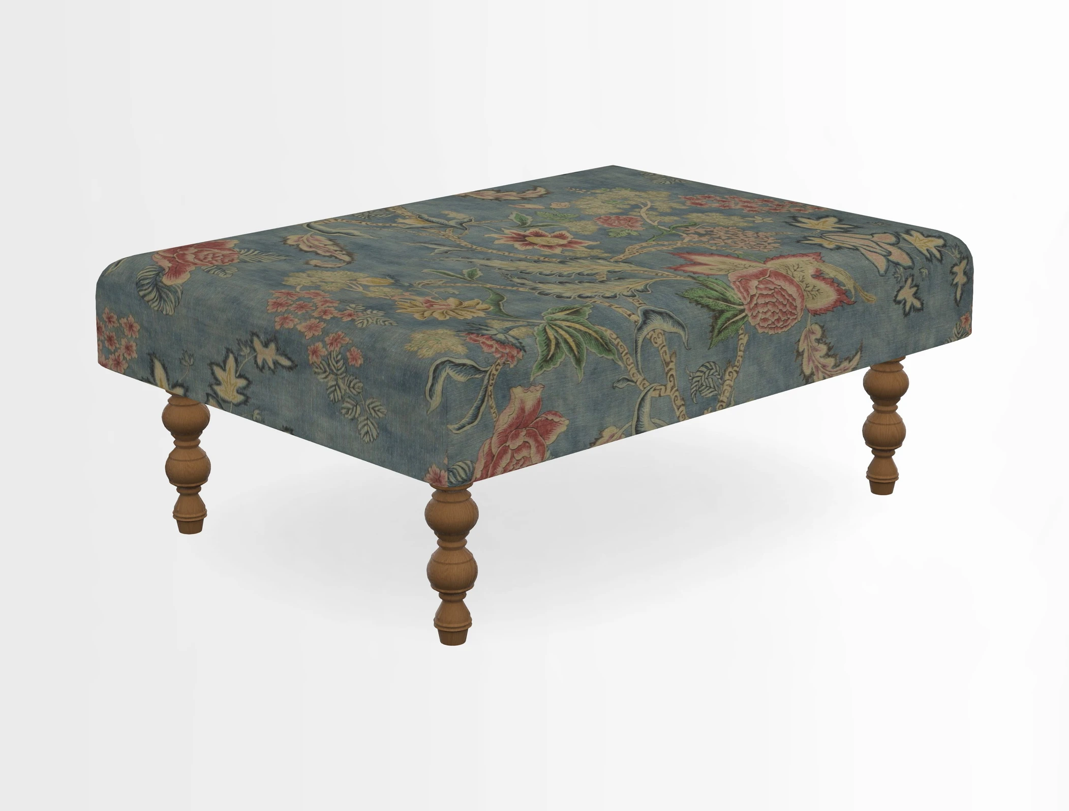 Porthallow Footstool in V&A Threads of India Sulawesi Splendour Indra Winter