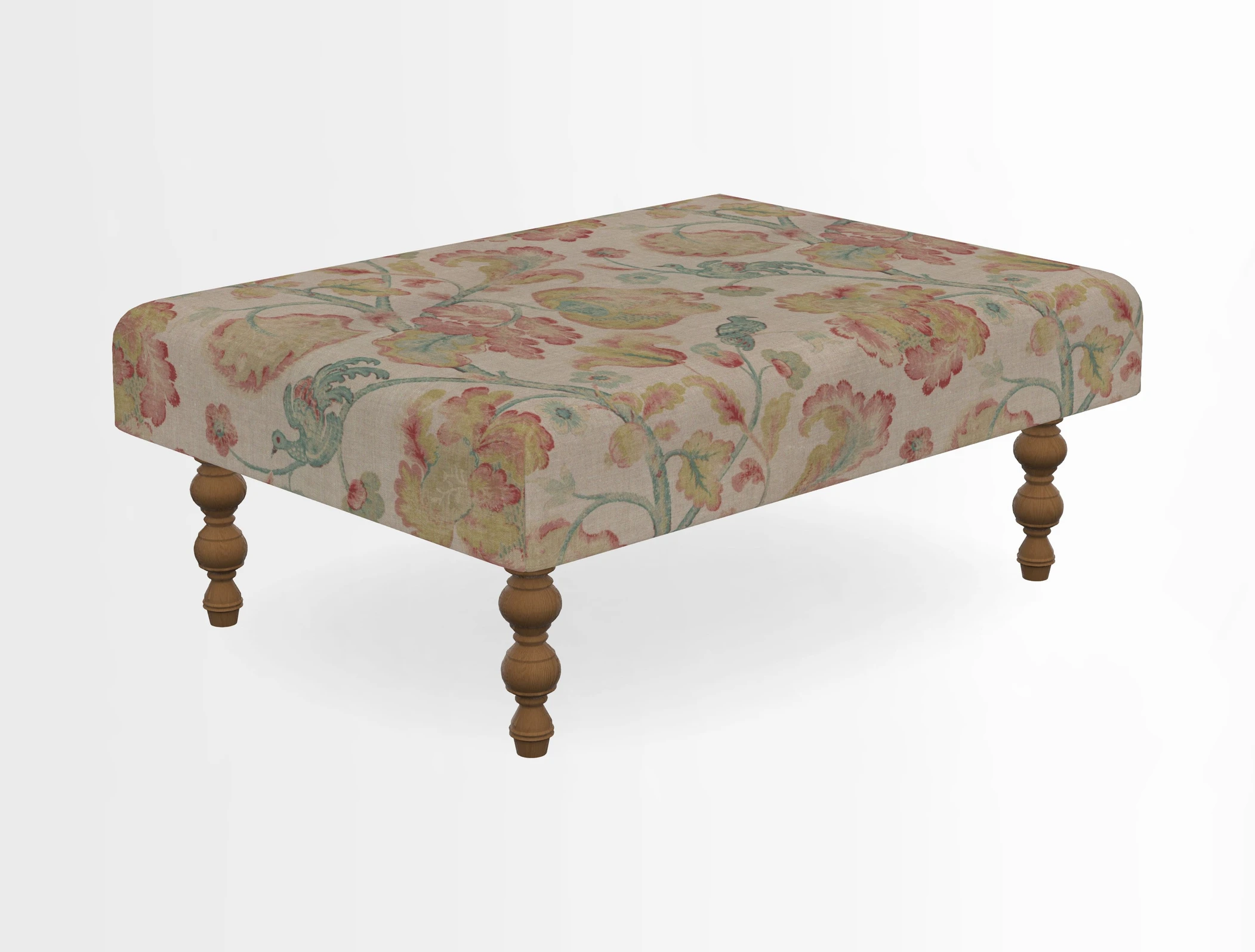 Porthallow Footstool in V&A Threads of India Sulawesi Splendour Indra Winter