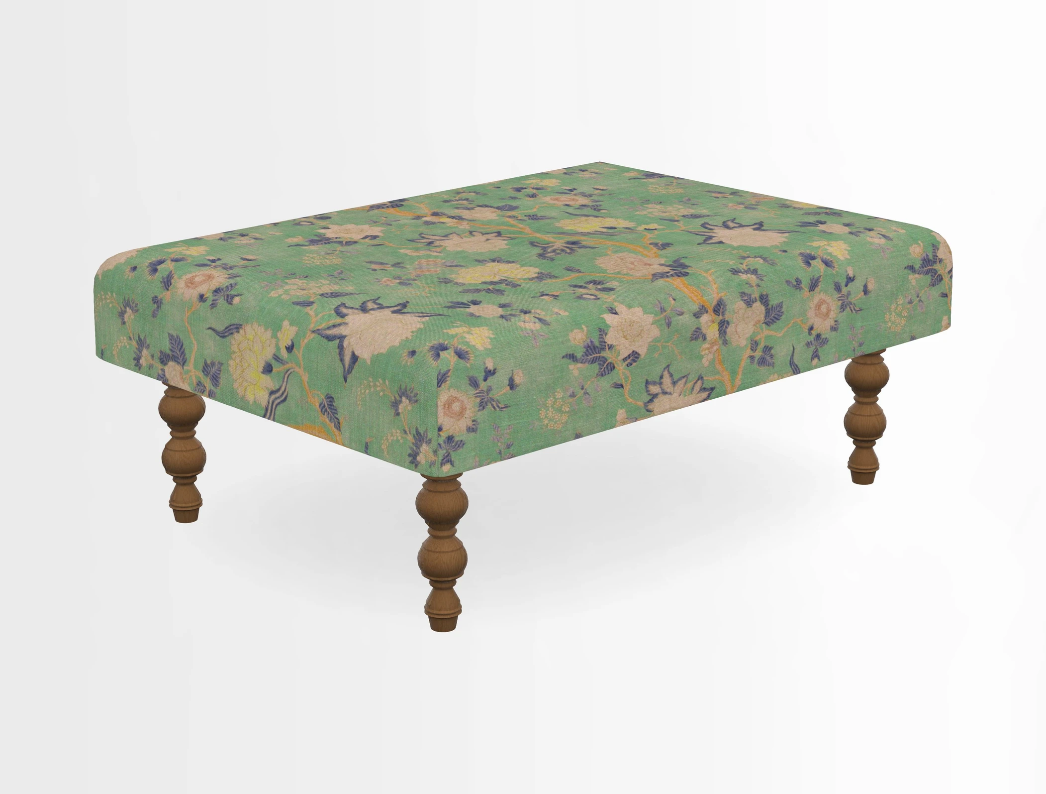 Porthallow Footstool in V&A Threads of India Sulawesi Splendour Indra Winter