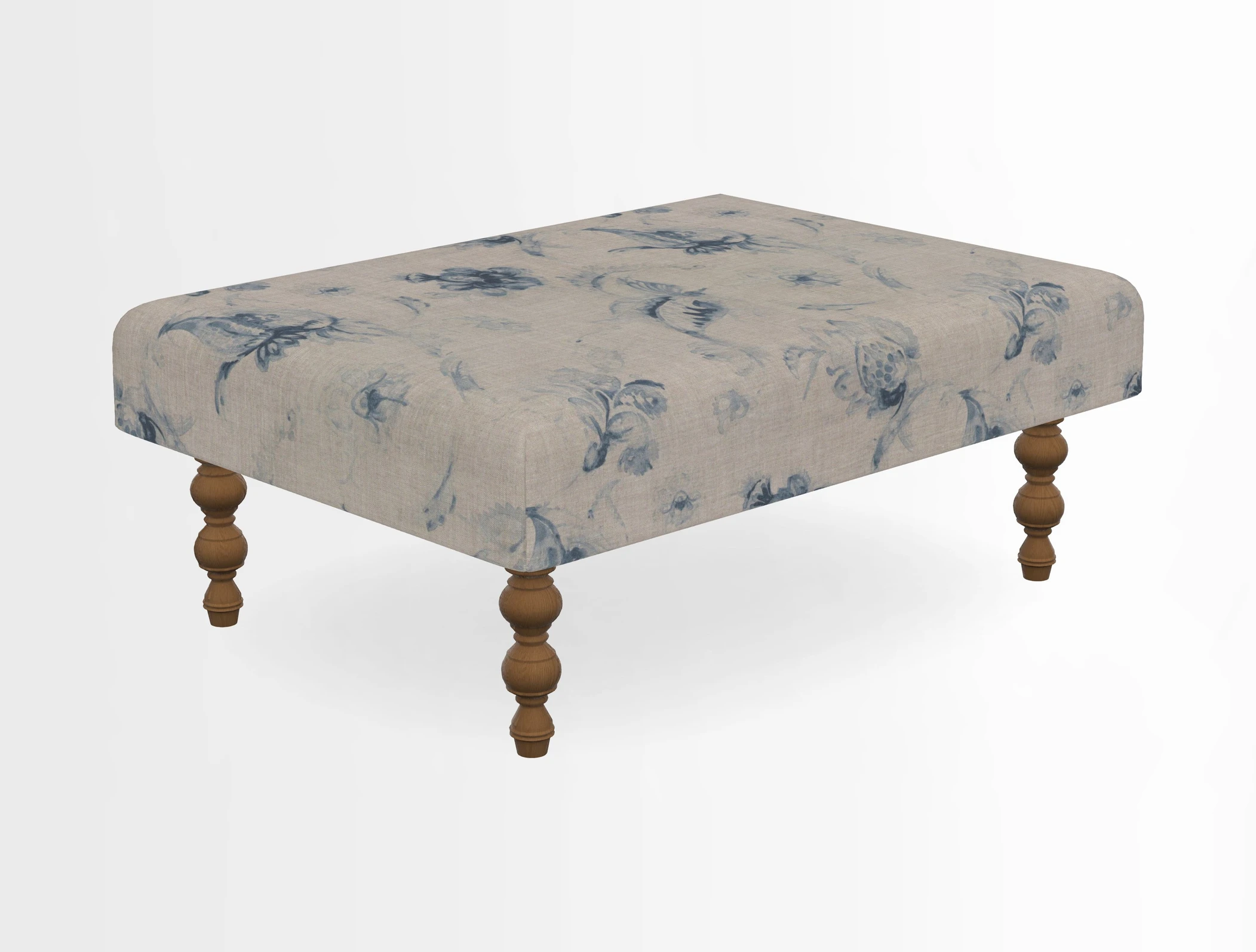 Porthallow Footstool in V&A Threads of India Sulawesi Splendour Indra Winter