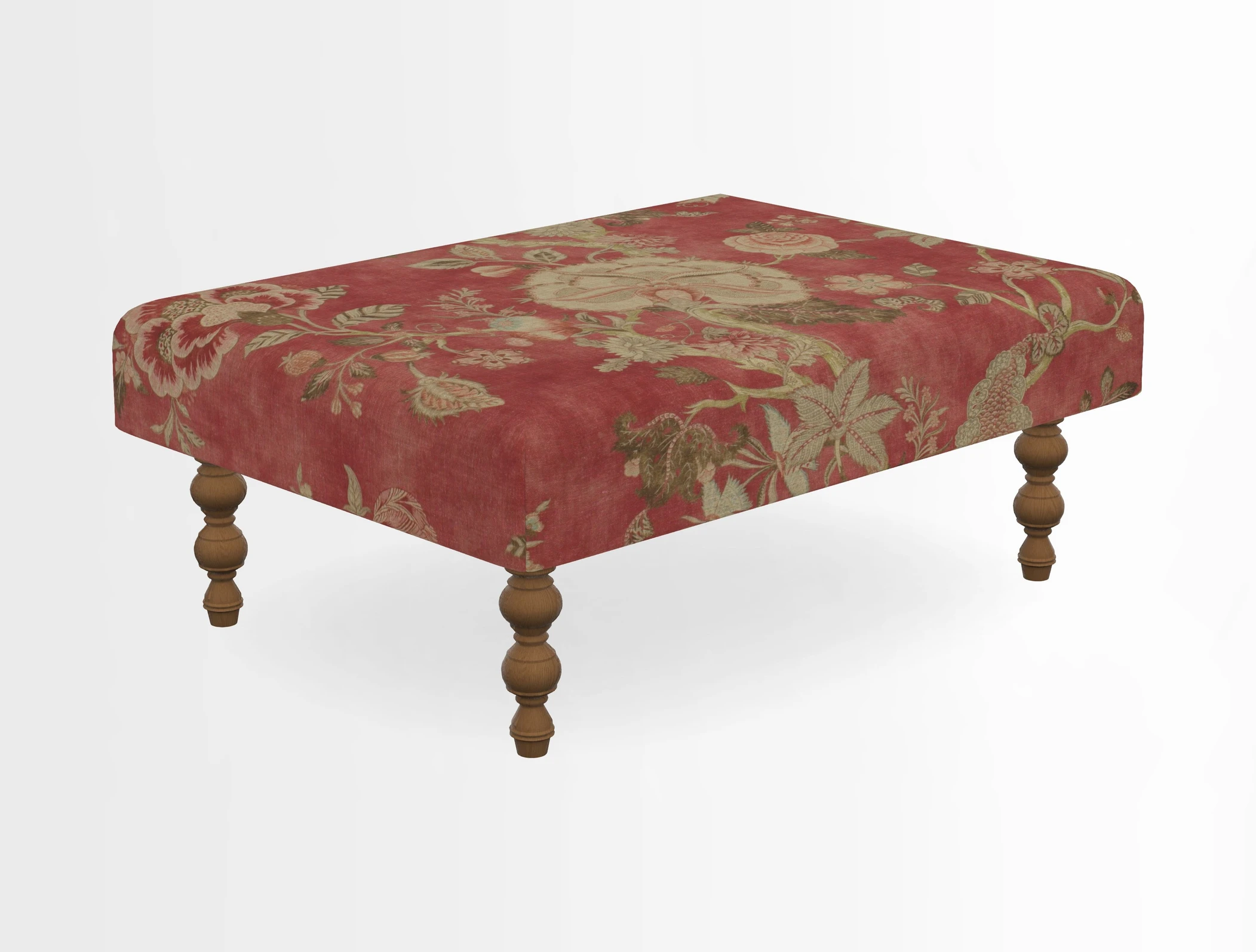 Porthallow Footstool in V&A Threads of India Sulawesi Splendour Indra Winter