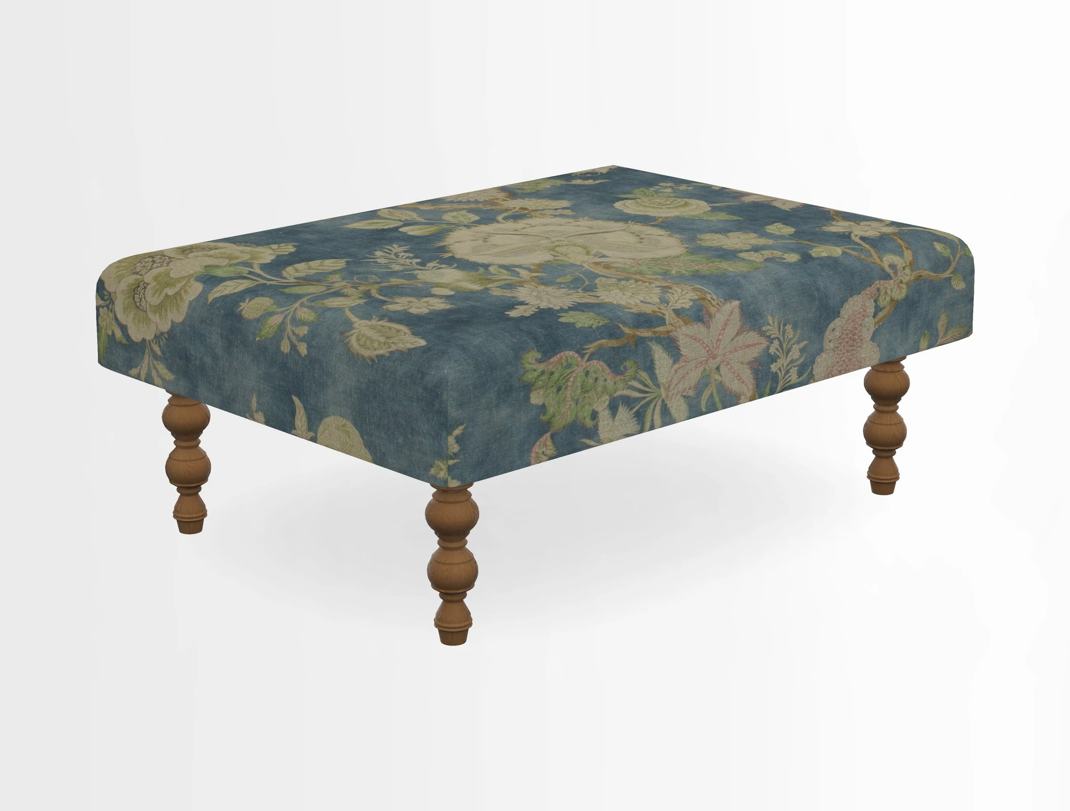 Porthallow Footstool in V&A Threads of India Sulawesi Splendour Indra Winter