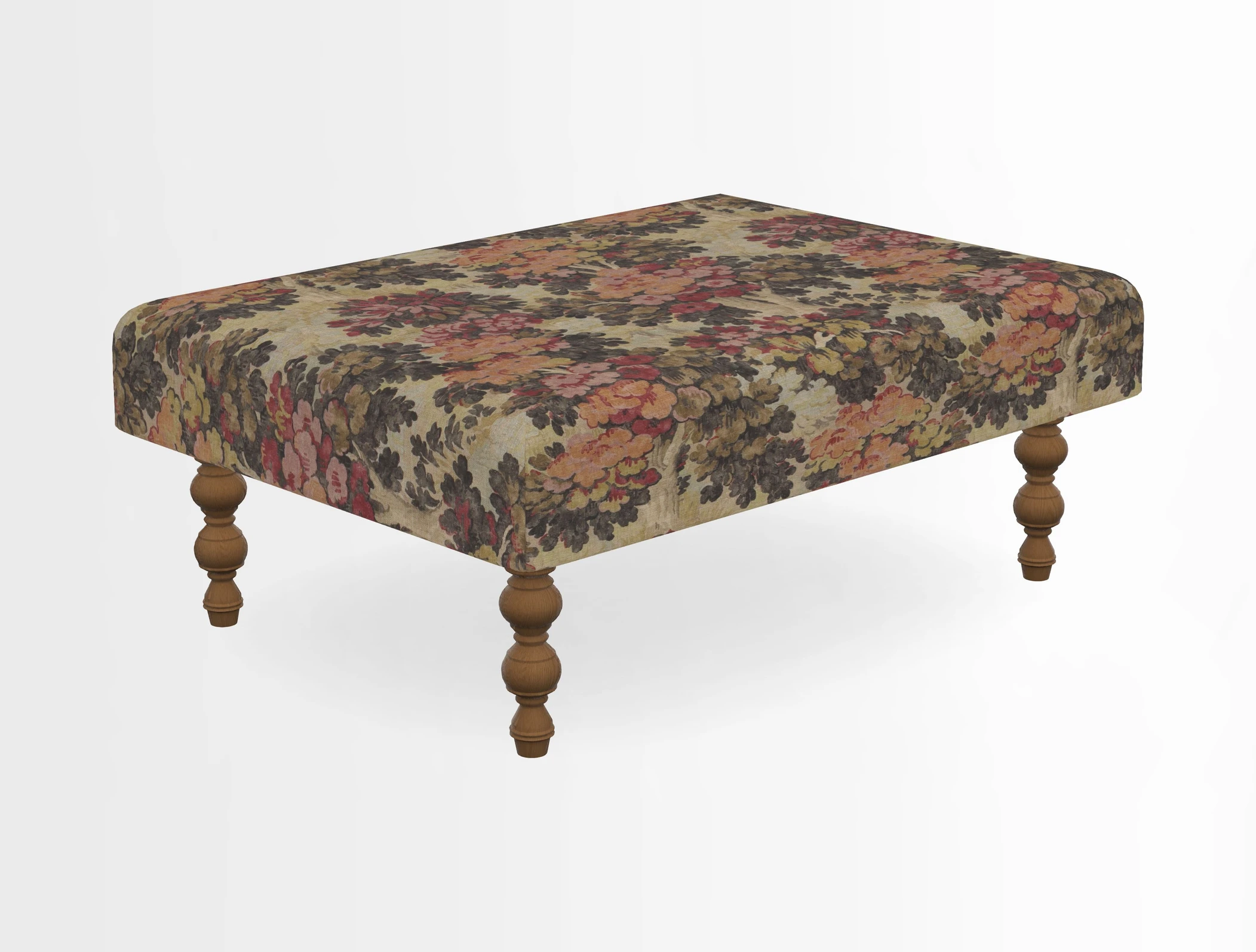 Porthallow Footstool in V&A Threads of India Sulawesi Splendour Indra Winter