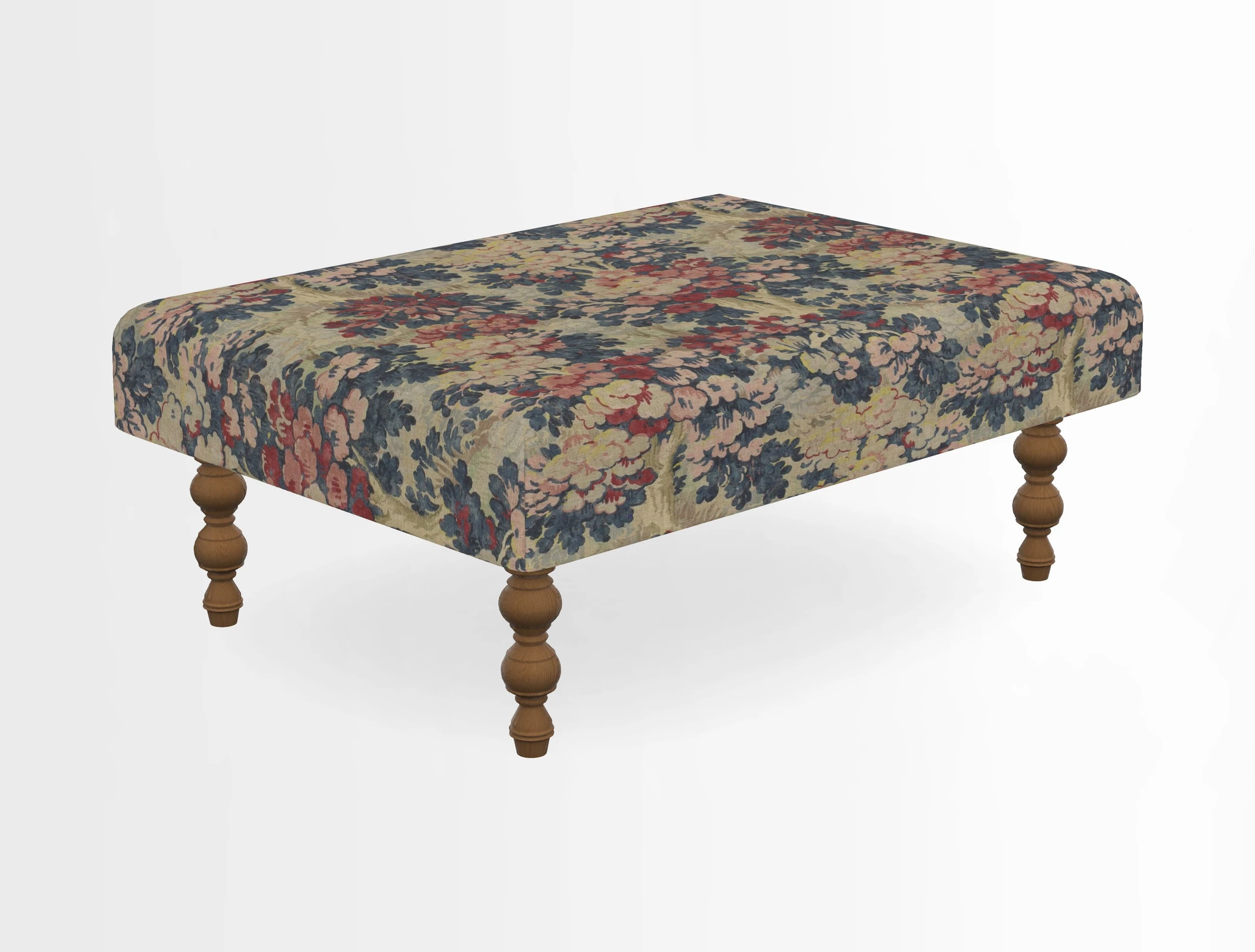 Porthallow Footstool in V&A Threads of India Sulawesi Splendour Indra Winter
