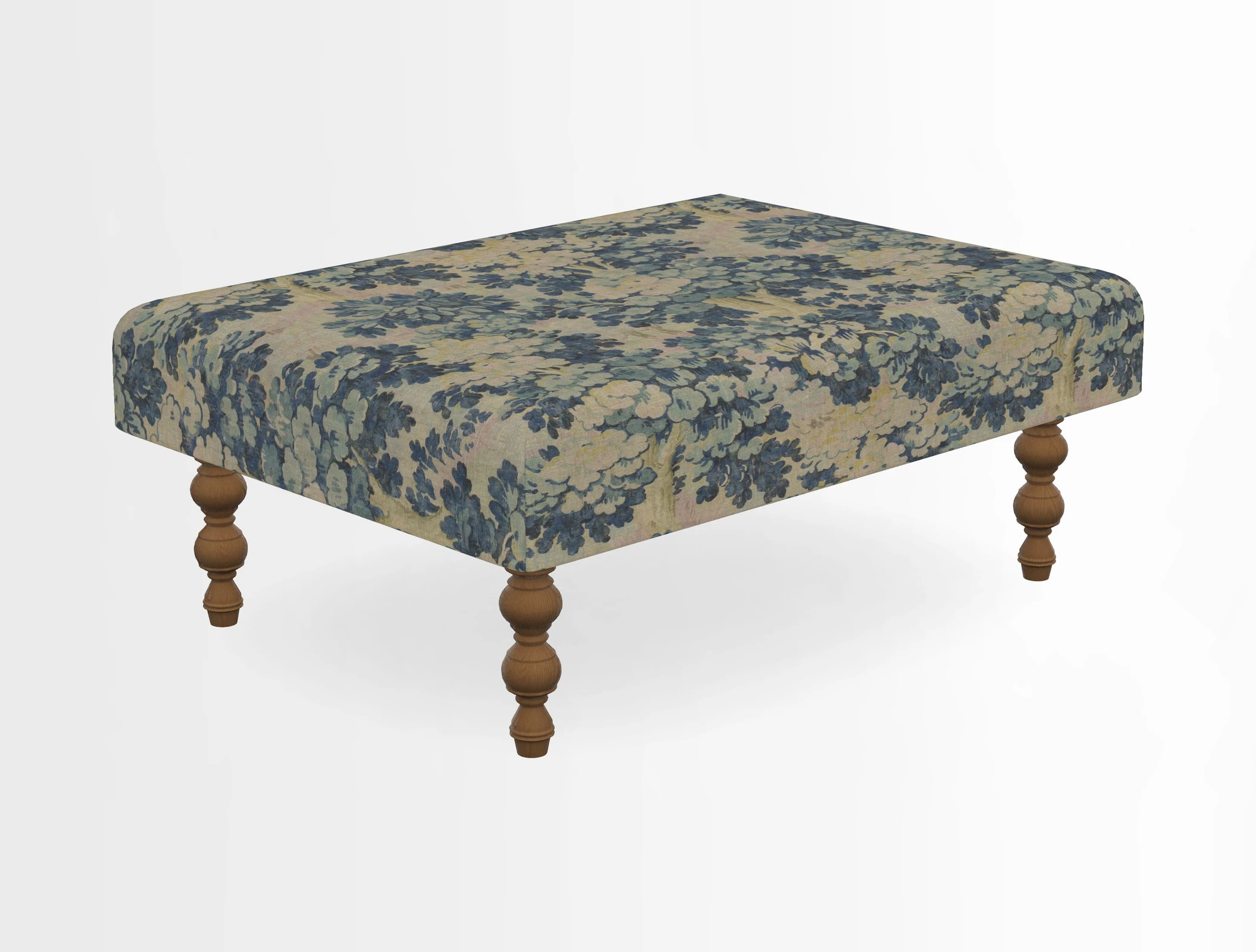 Porthallow Footstool in V&A Threads of India Sulawesi Splendour Indra Winter