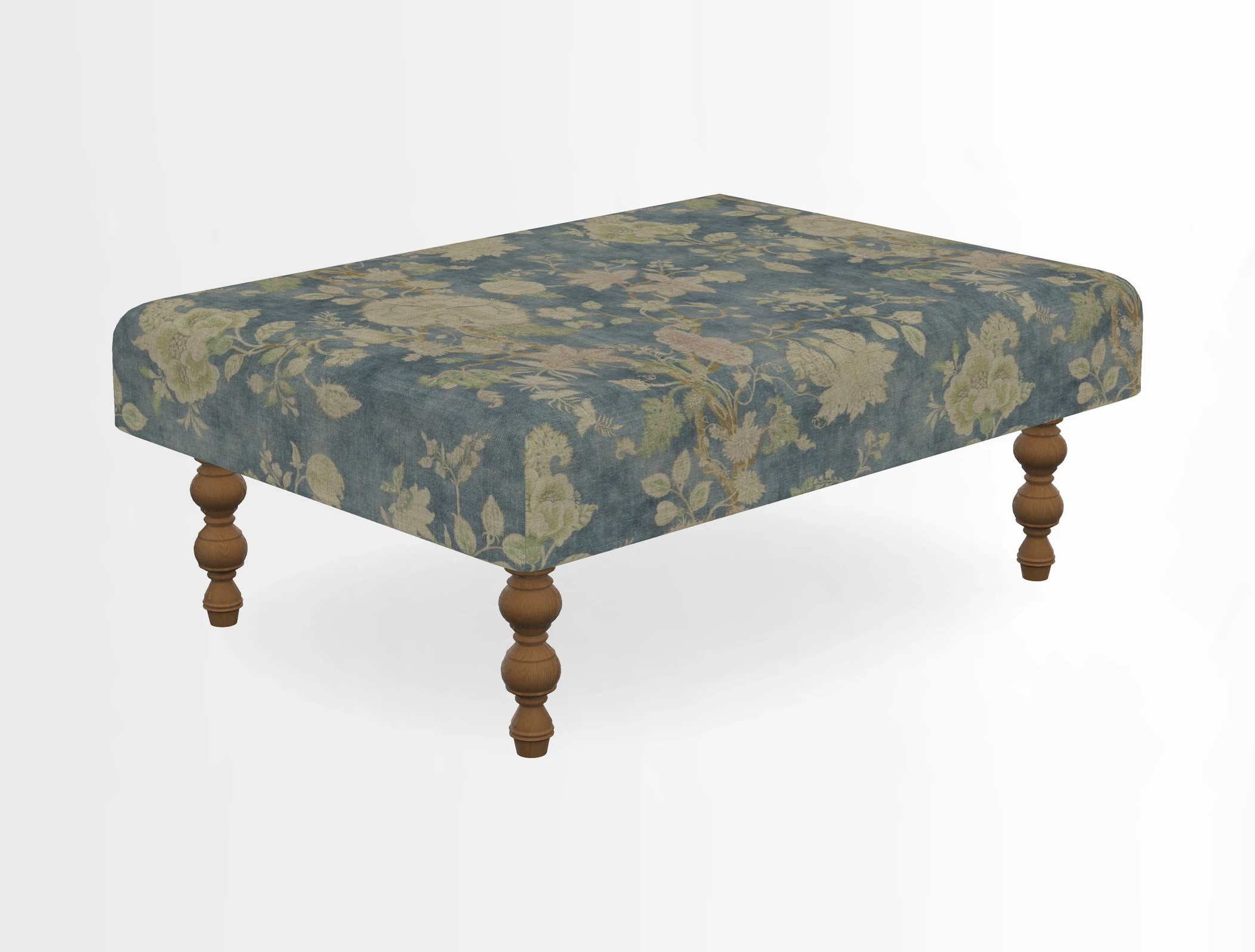 Porthallow Footstool in V&A Threads of India Sulawesi Splendour Indra Winter