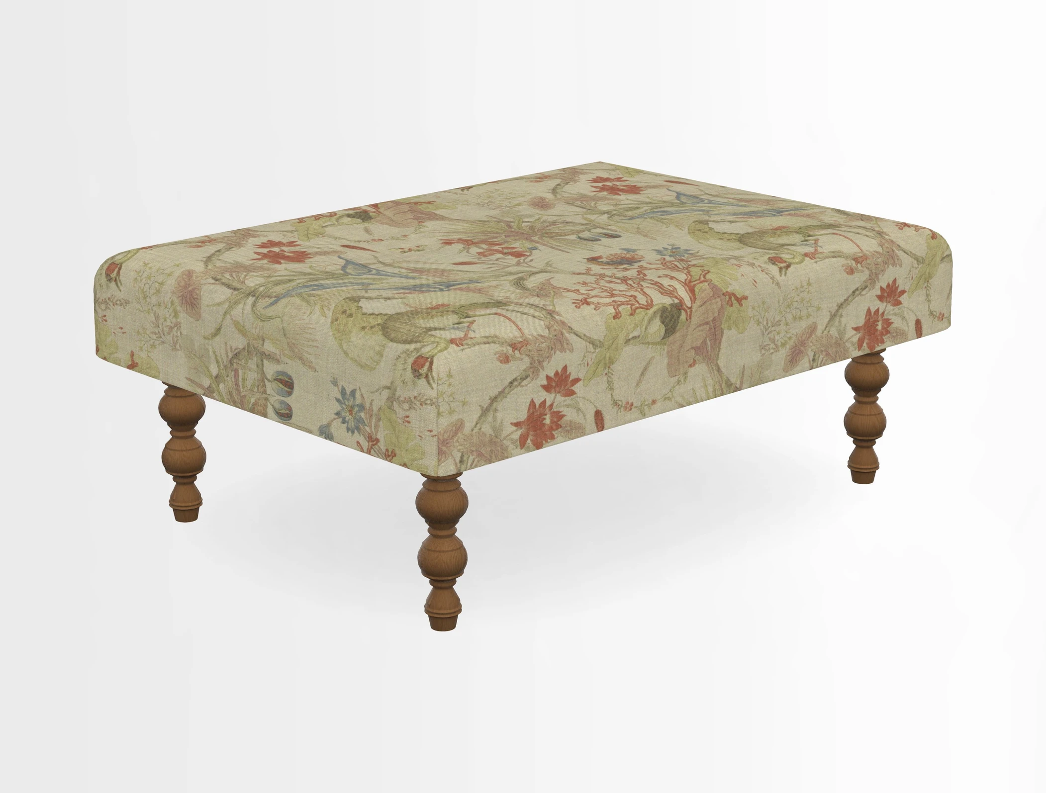 Porthallow Footstool in V&A Threads of India Sulawesi Splendour Indra Winter