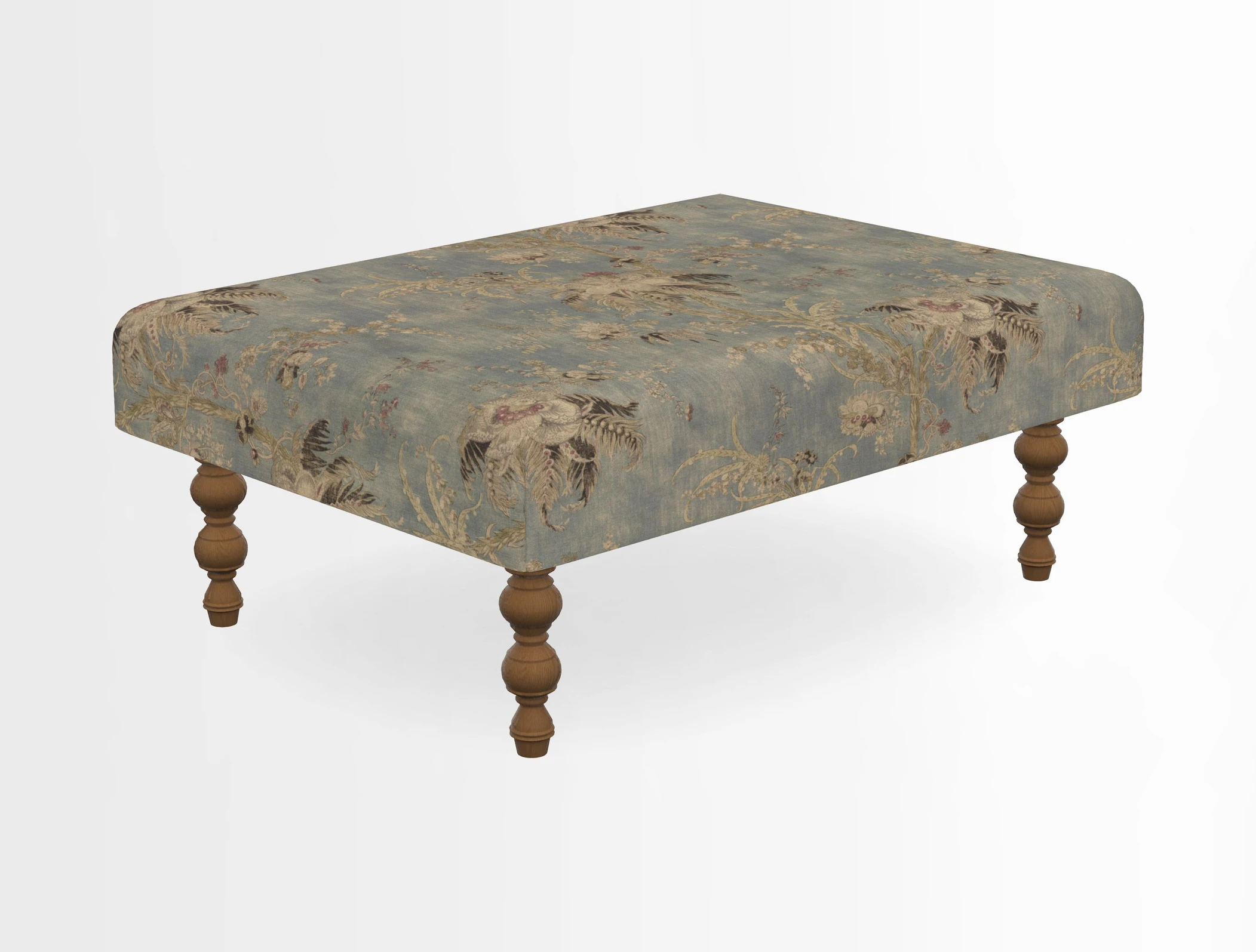 Porthallow Footstool in V&A Threads of India Sulawesi Splendour Indra Winter