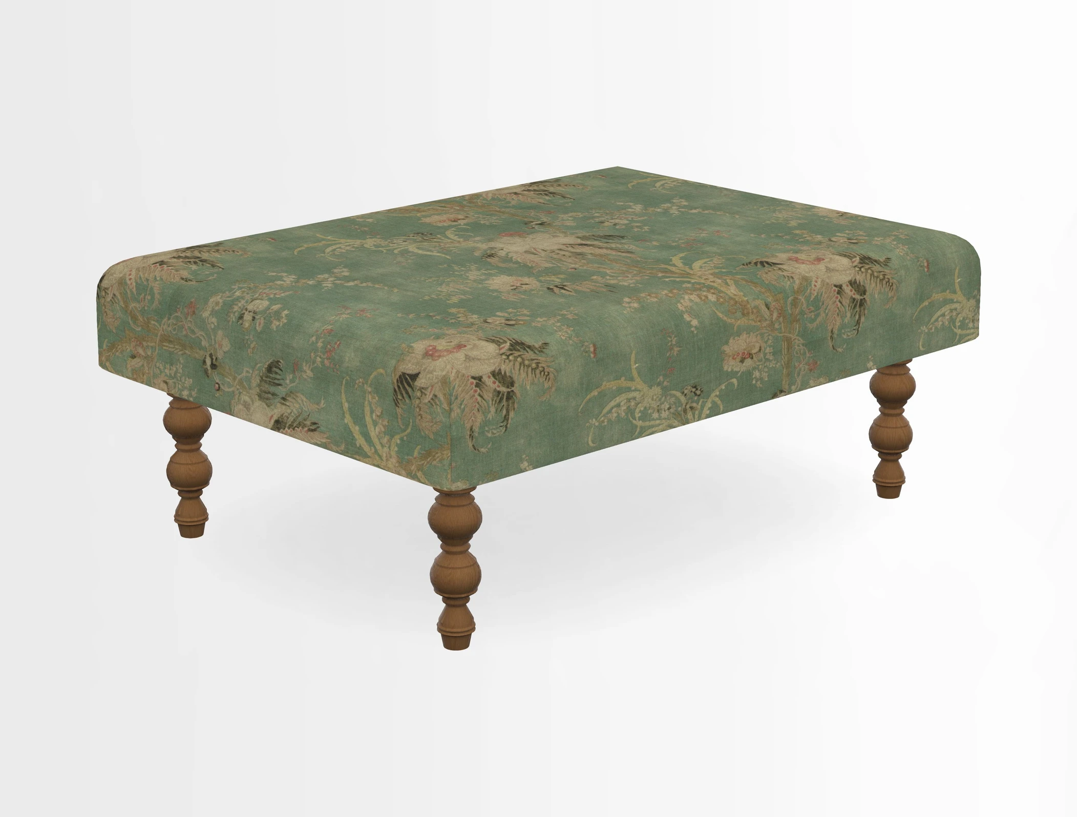 Porthallow Footstool in V&A Threads of India Sulawesi Splendour Indra Winter