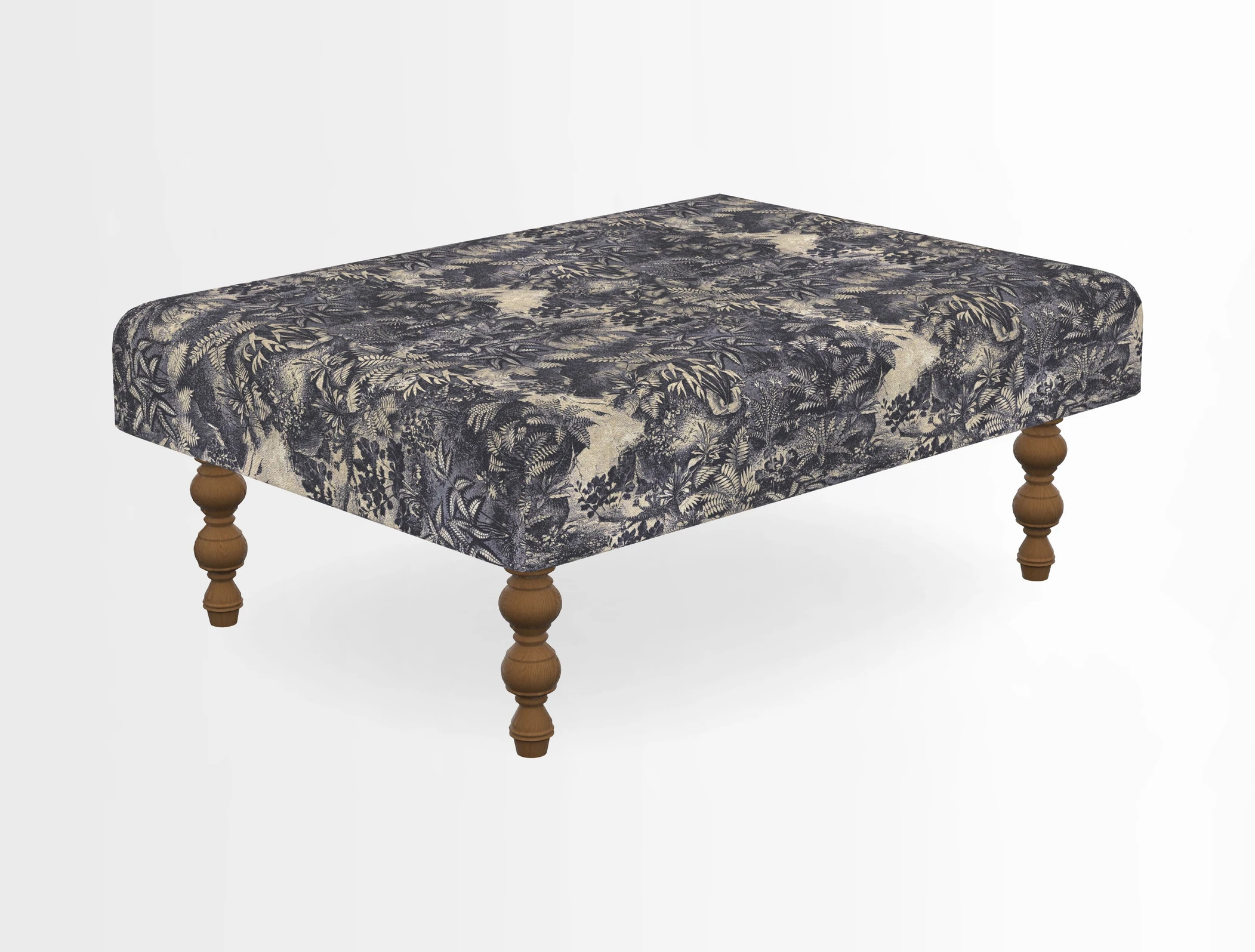 Porthallow Footstool in V&A Threads of India Sulawesi Splendour Indra Winter