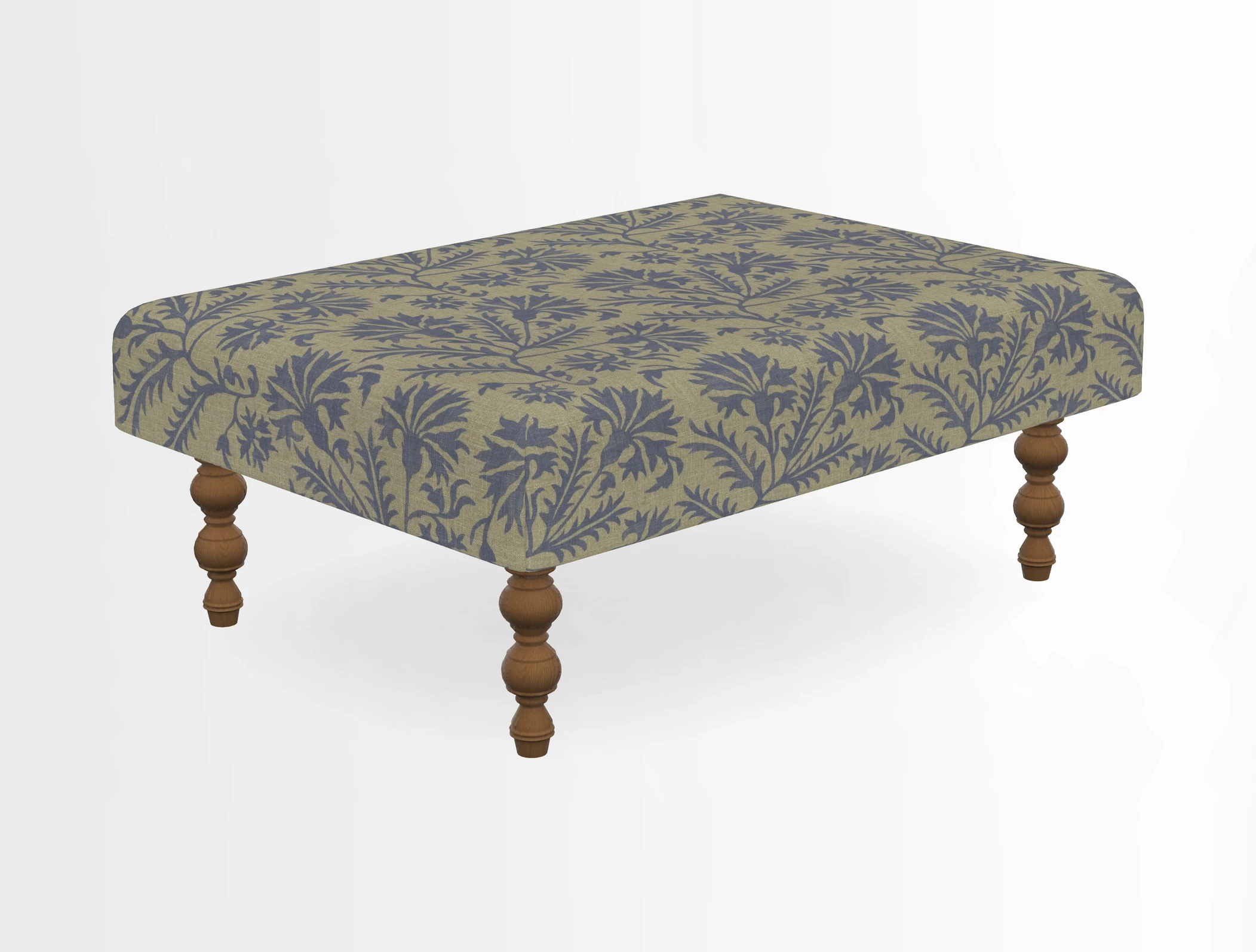 Porthallow Footstool in V&A Threads of India Sulawesi Splendour Indra Winter