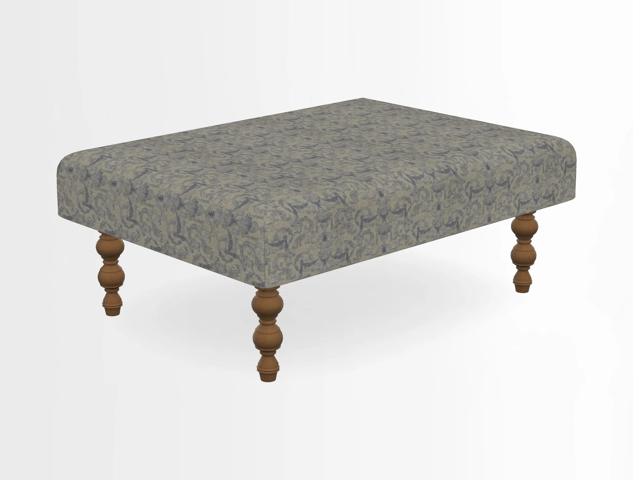 Porthallow Footstool in V&A Threads of India Sulawesi Splendour Indra Winter