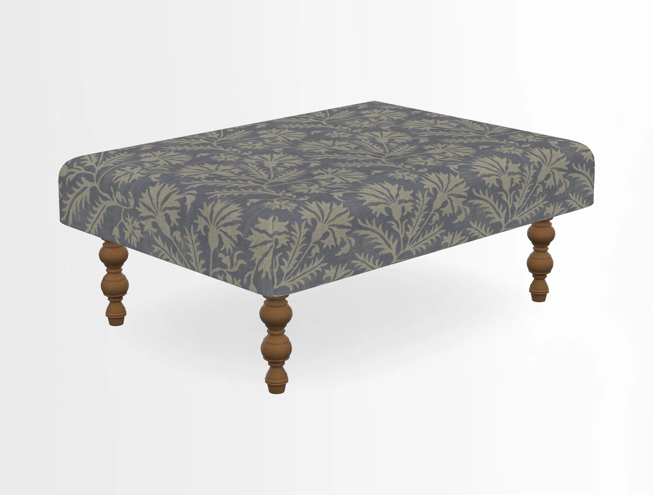 Porthallow Footstool in V&A Threads of India Sulawesi Splendour Indra Winter