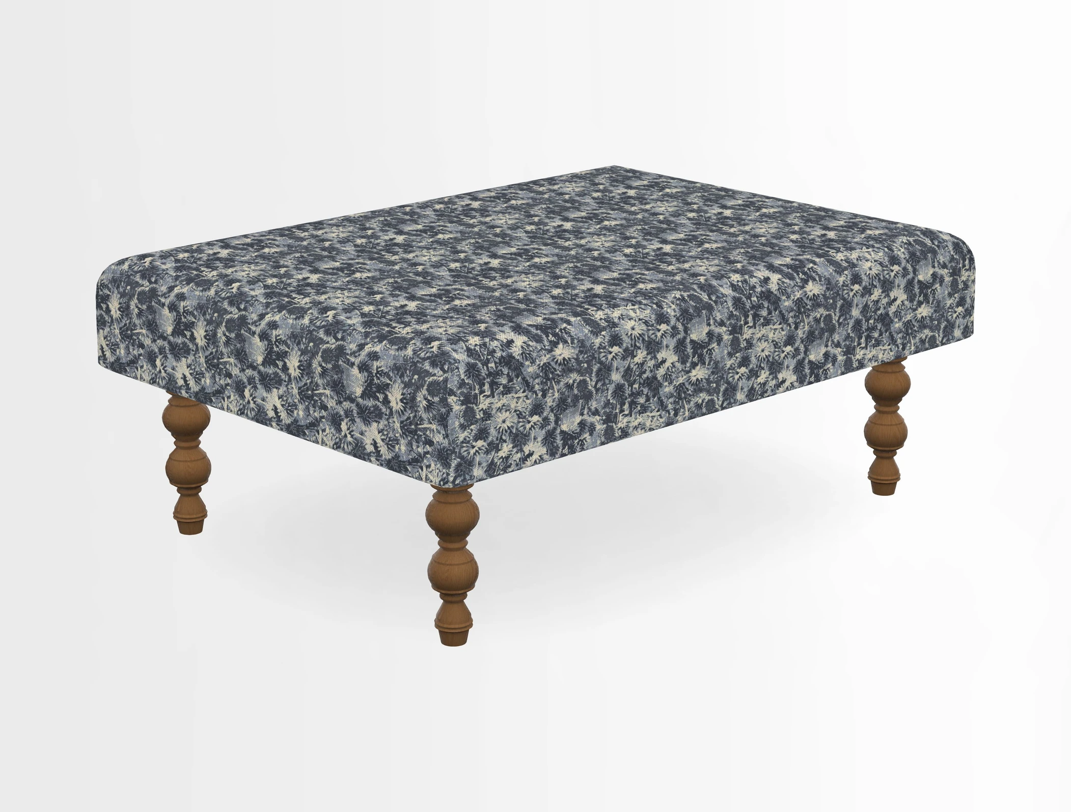 Porthallow Footstool in V&A Threads of India Sulawesi Splendour Indra Winter