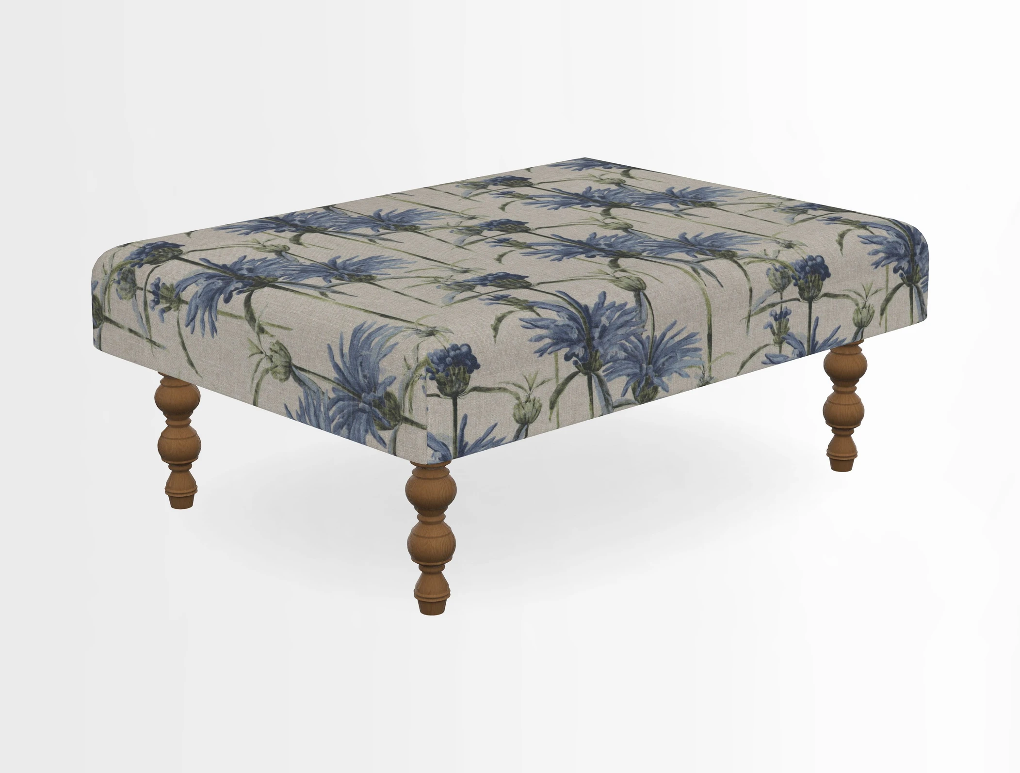 Porthallow Footstool in V&A Threads of India Sulawesi Splendour Indra Winter