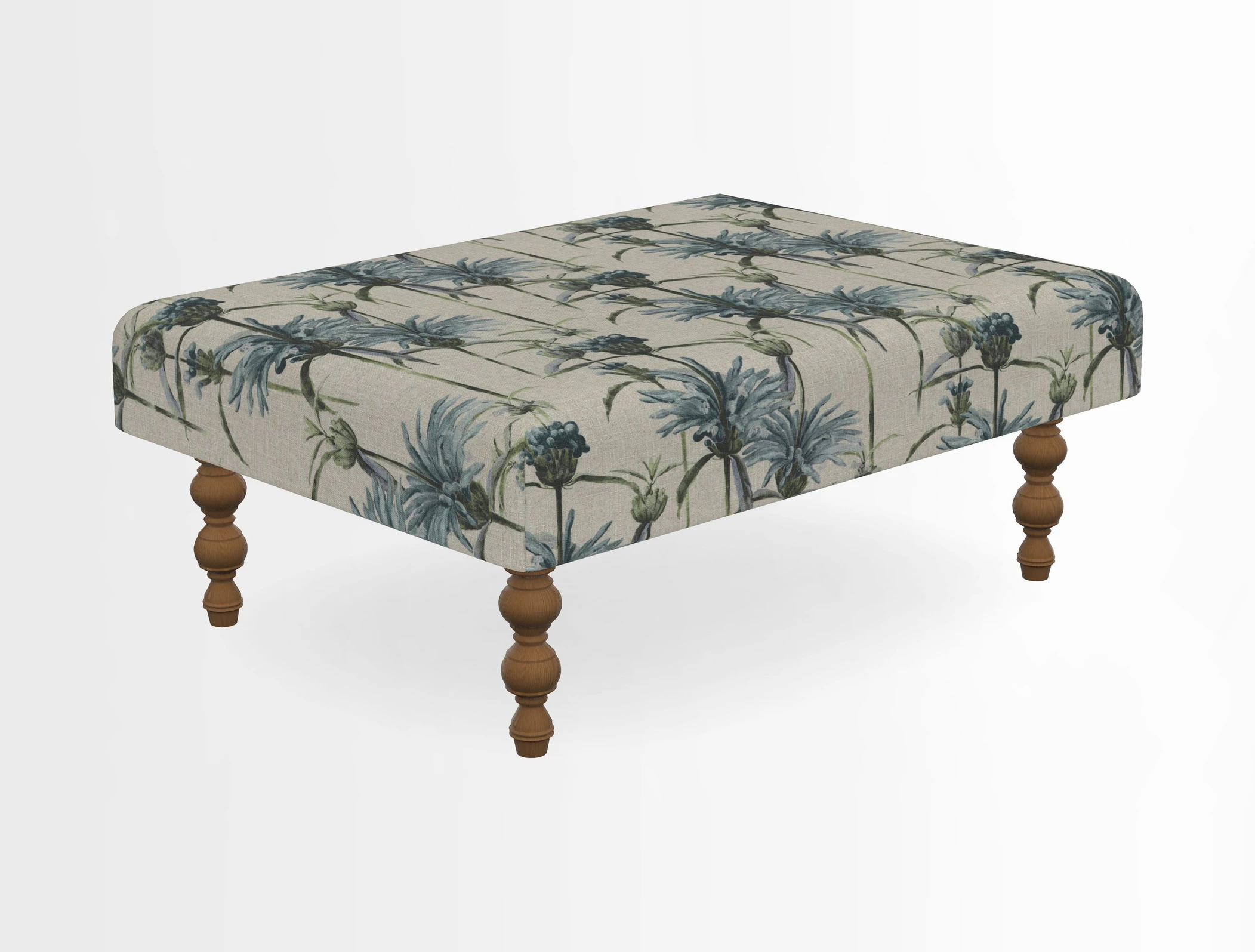 Porthallow Footstool in V&A Threads of India Sulawesi Splendour Indra Winter
