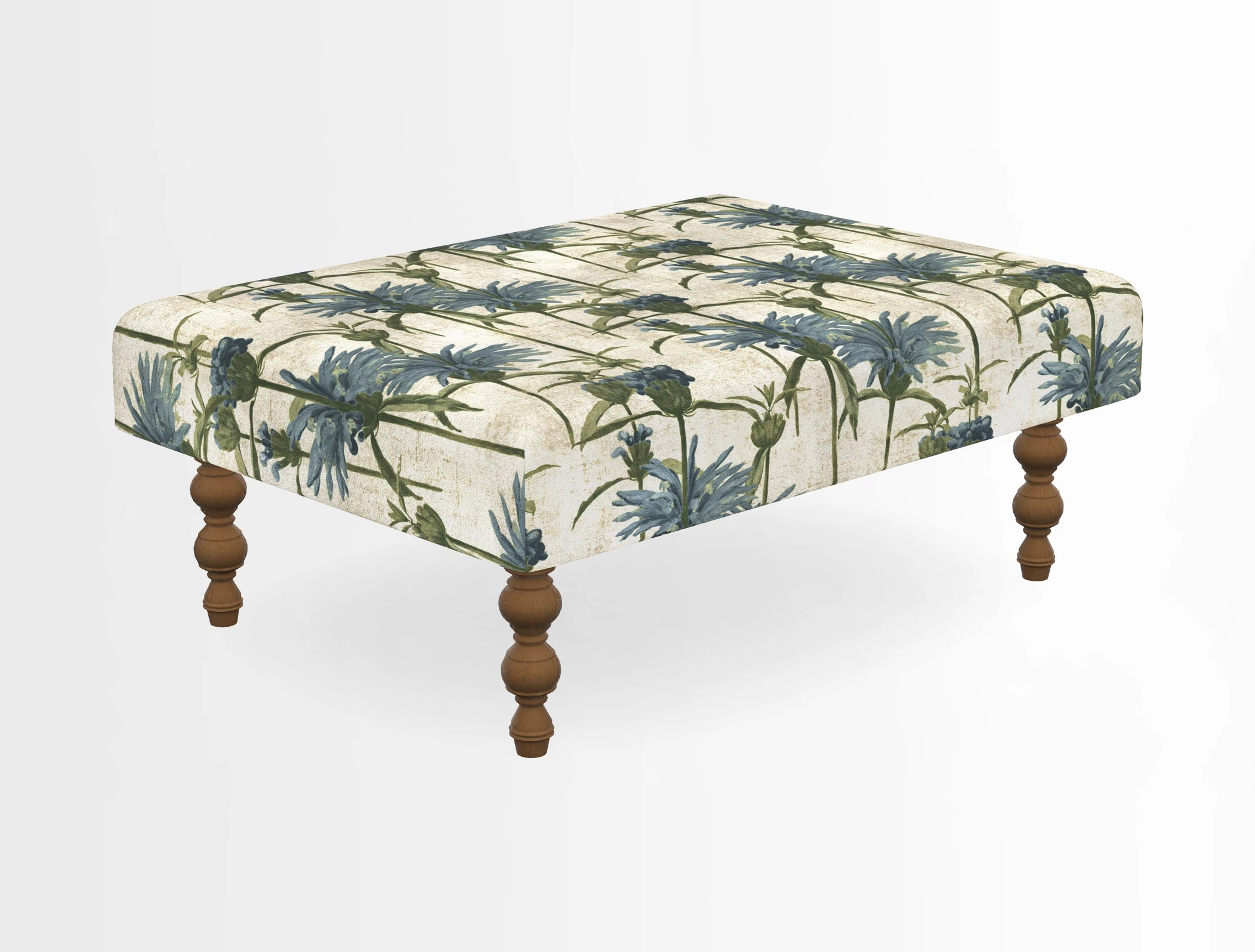 Porthallow Footstool in V&A Threads of India Sulawesi Splendour Indra Winter