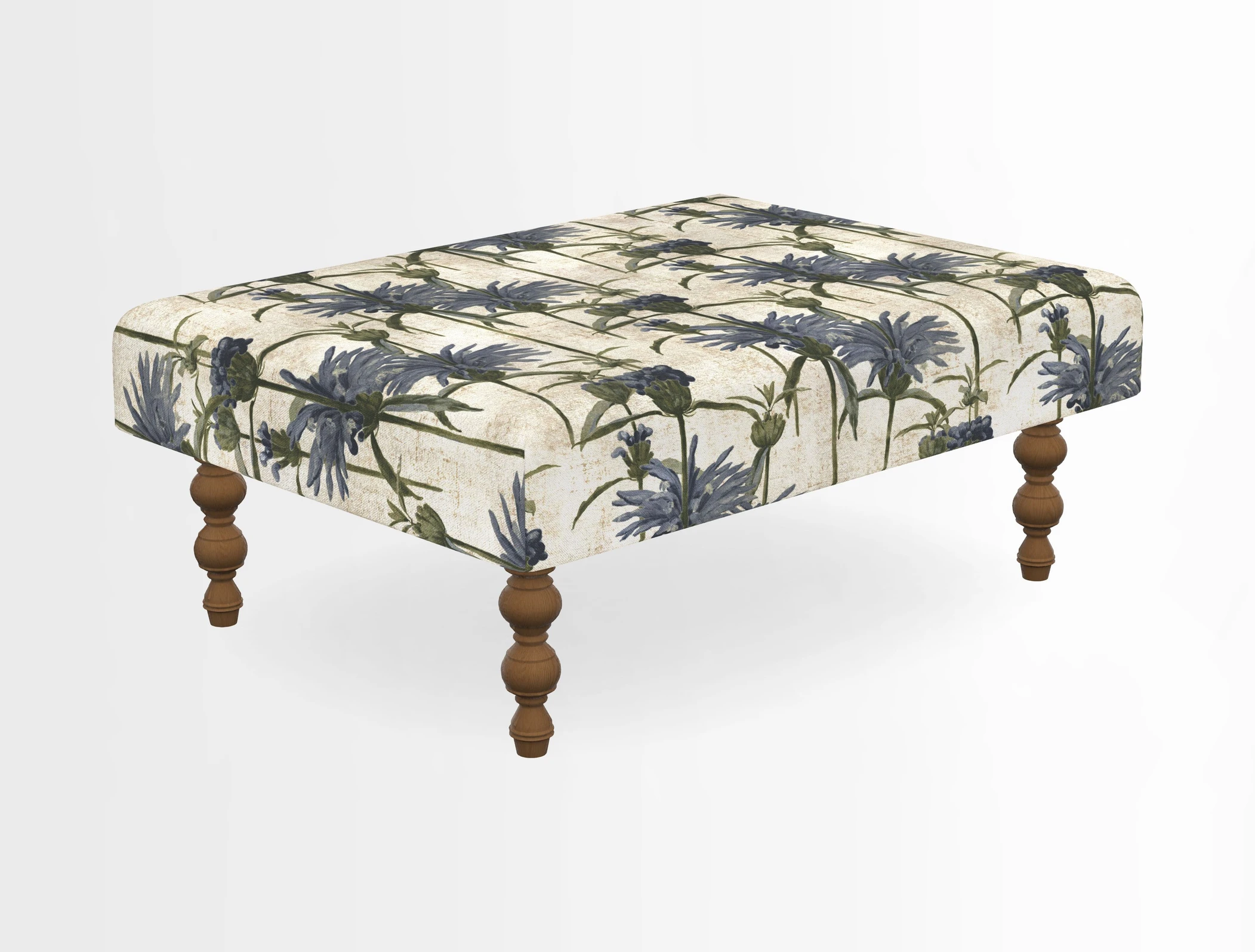 Porthallow Footstool in V&A Threads of India Sulawesi Splendour Indra Winter