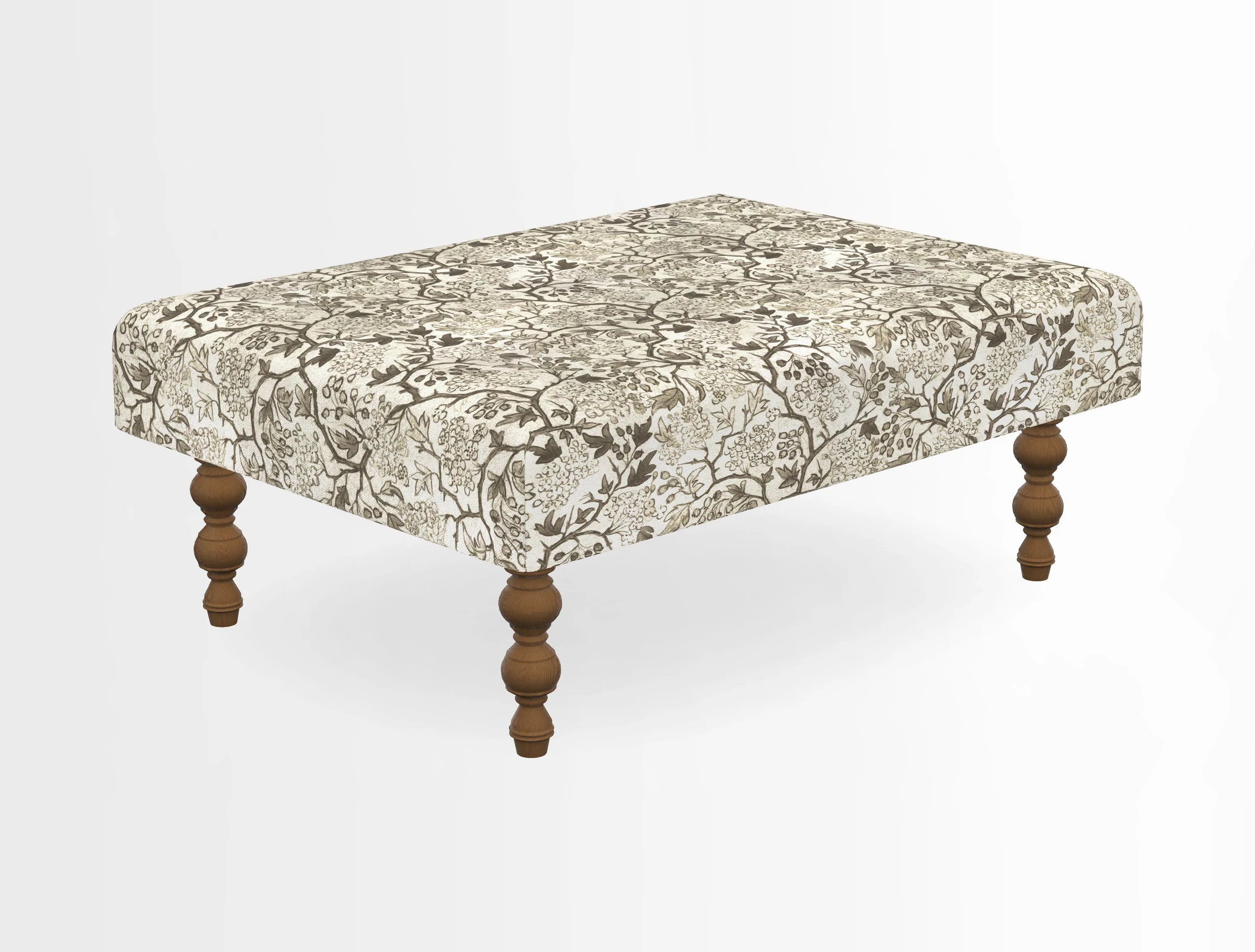 Porthallow Footstool in V&A Threads of India Sulawesi Splendour Indra Winter