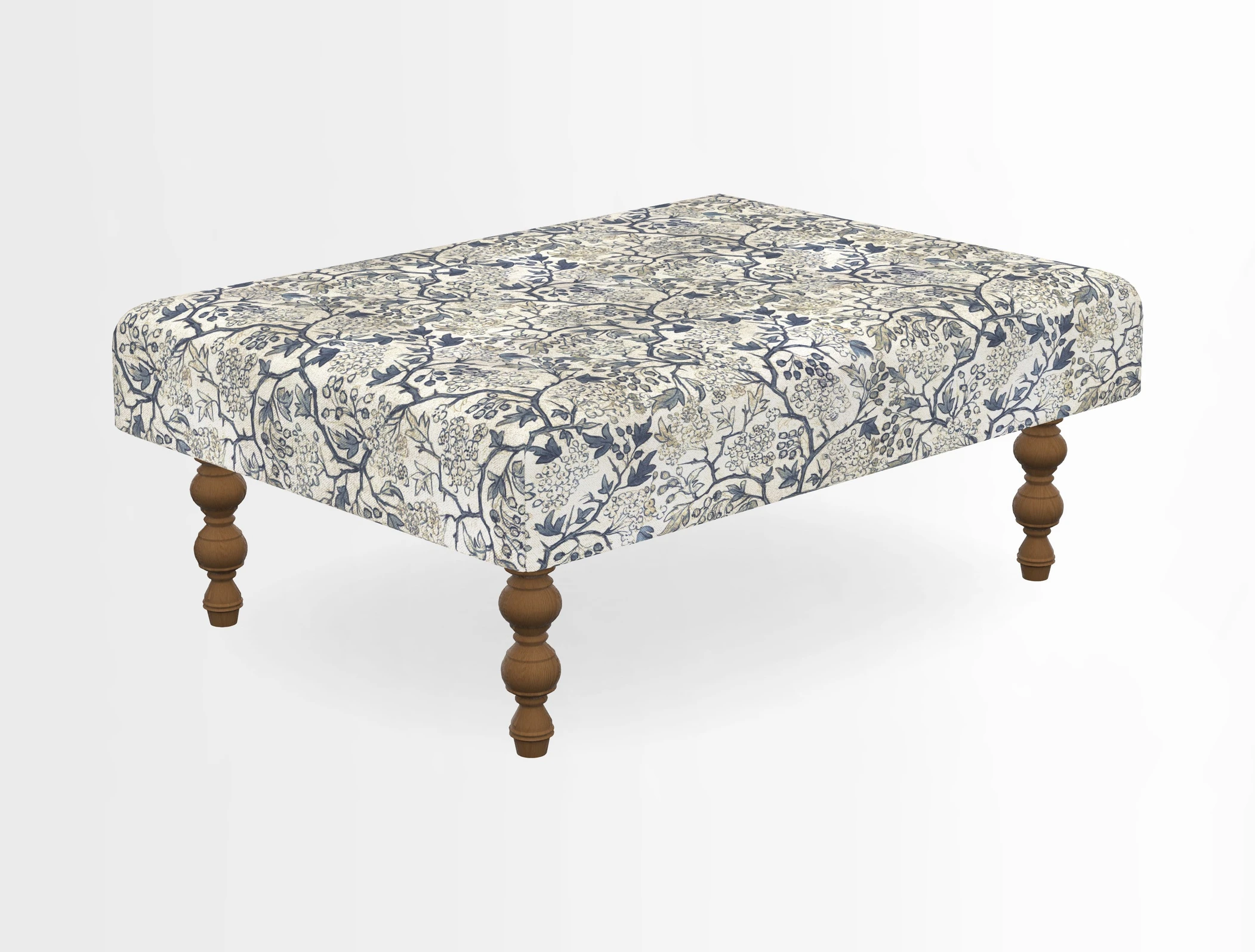 Porthallow Footstool in V&A Threads of India Sulawesi Splendour Indra Winter