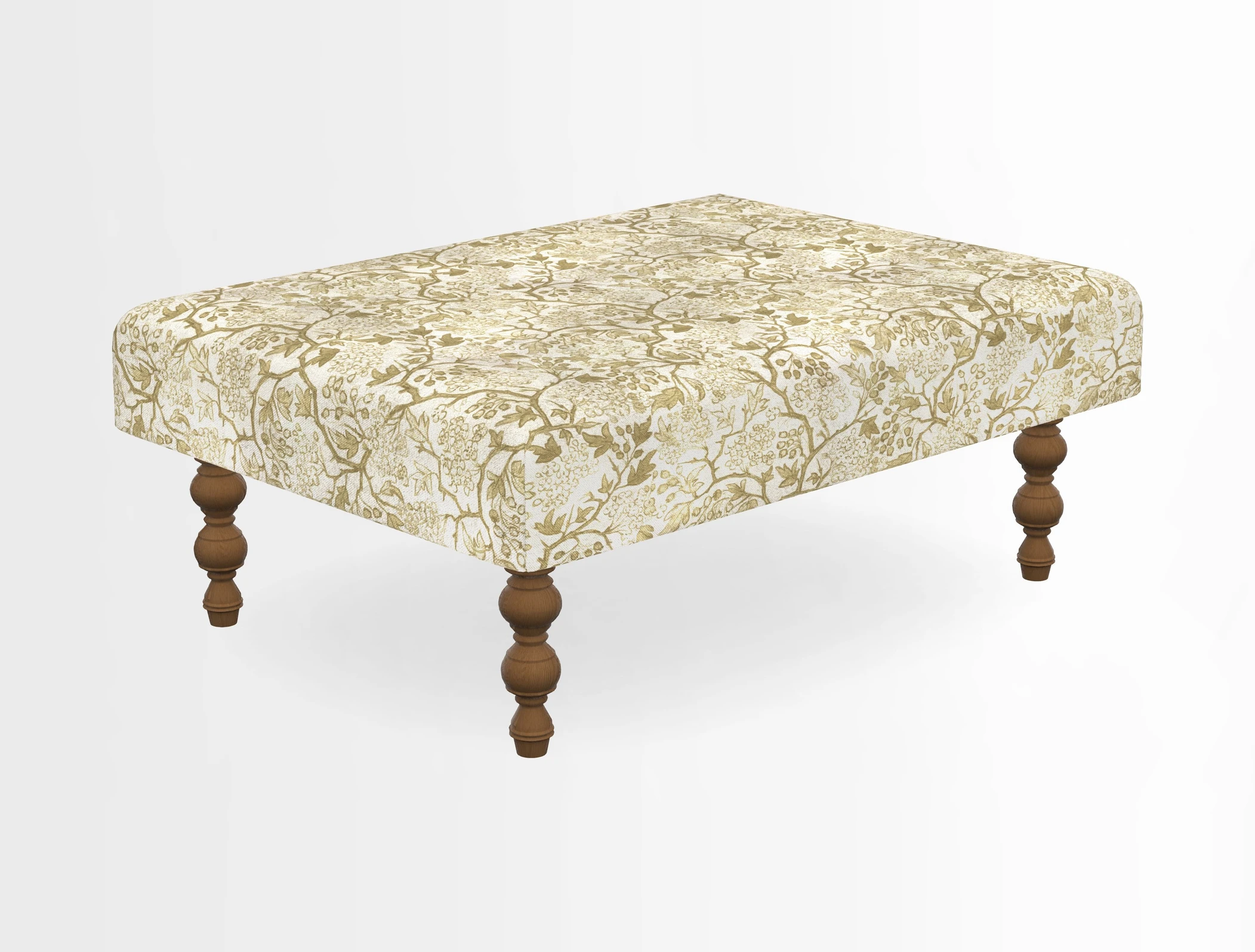 Porthallow Footstool in V&A Threads of India Sulawesi Splendour Indra Winter