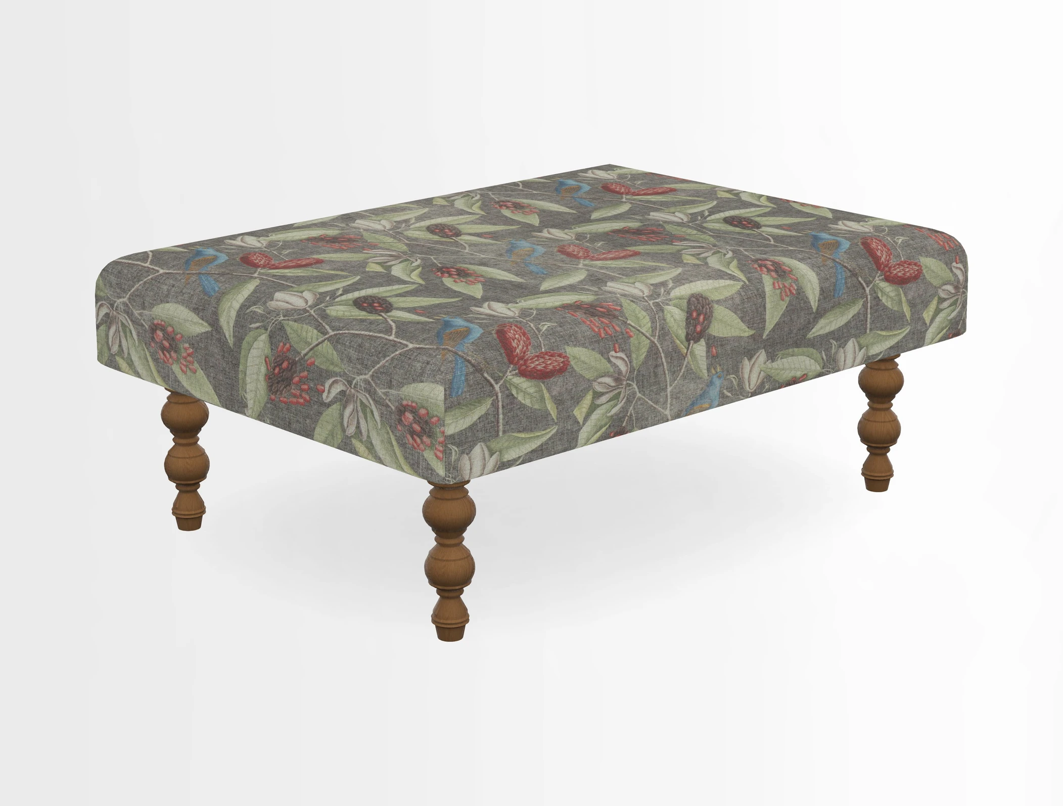 Porthallow Footstool in V&A Threads of India Sulawesi Splendour Indra Winter
