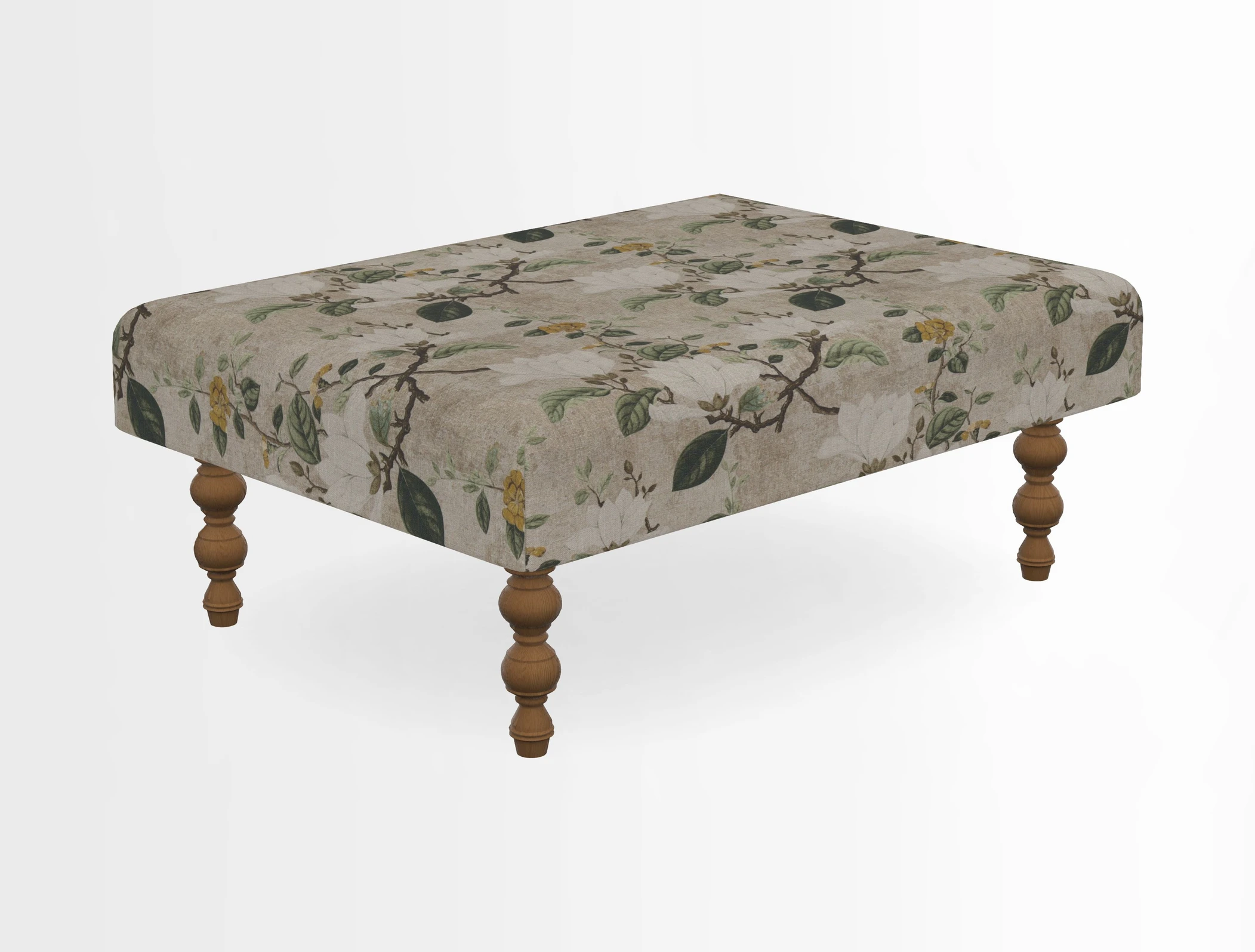 Porthallow Footstool in V&A Threads of India Sulawesi Splendour Indra Winter