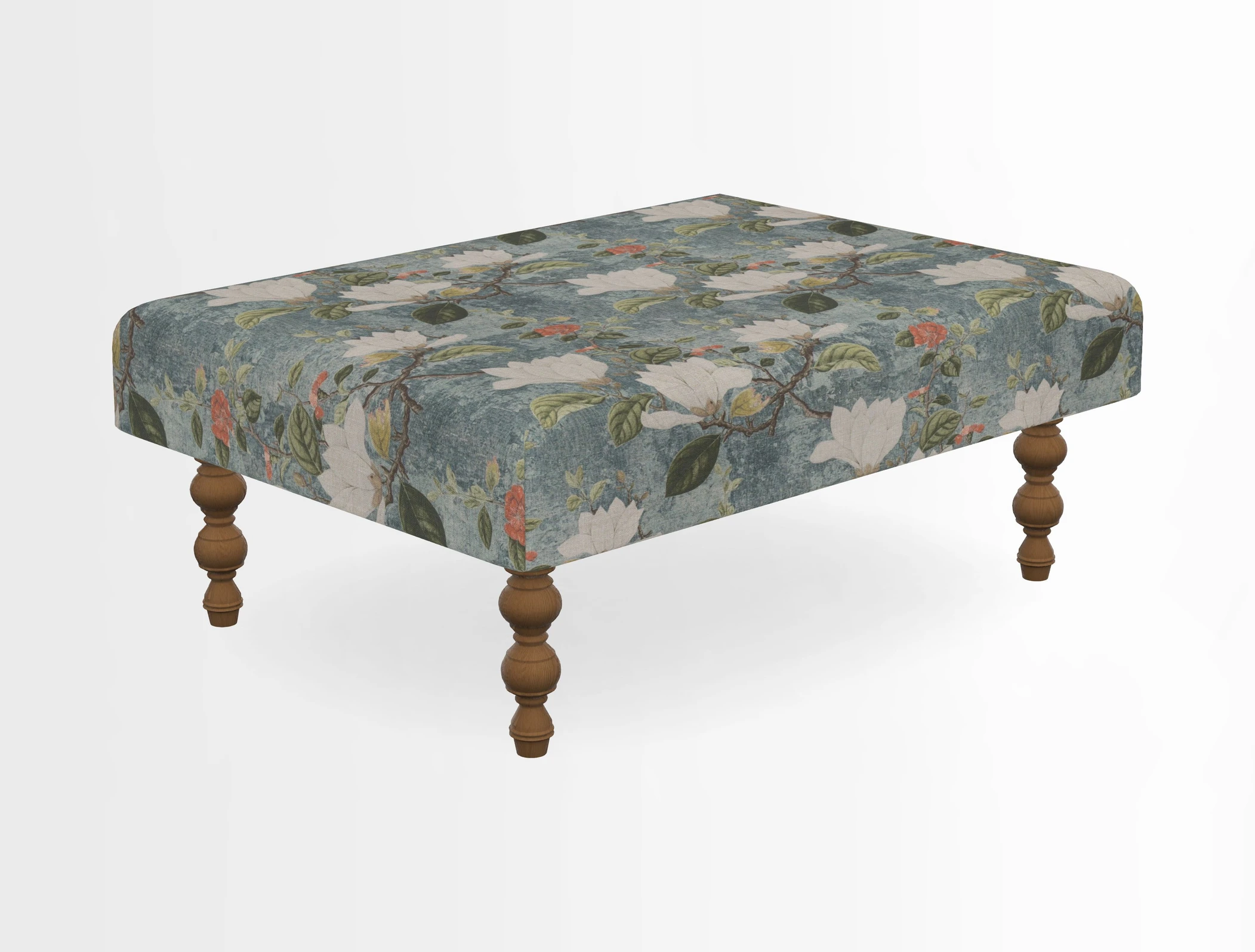 Porthallow Footstool in V&A Threads of India Sulawesi Splendour Indra Winter