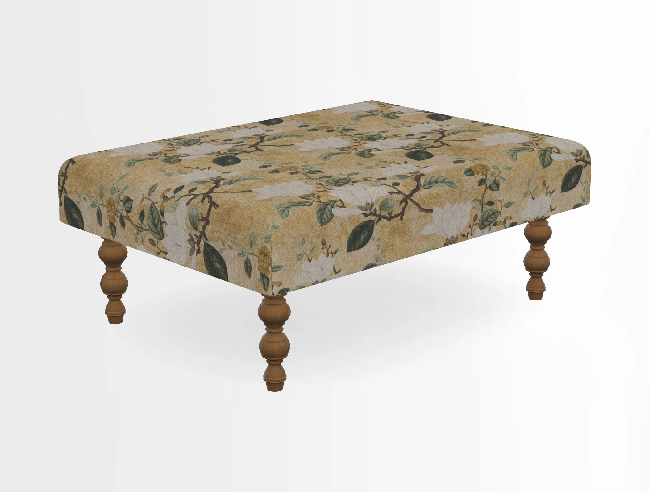 Porthallow Footstool in V&A Threads of India Sulawesi Splendour Indra Winter